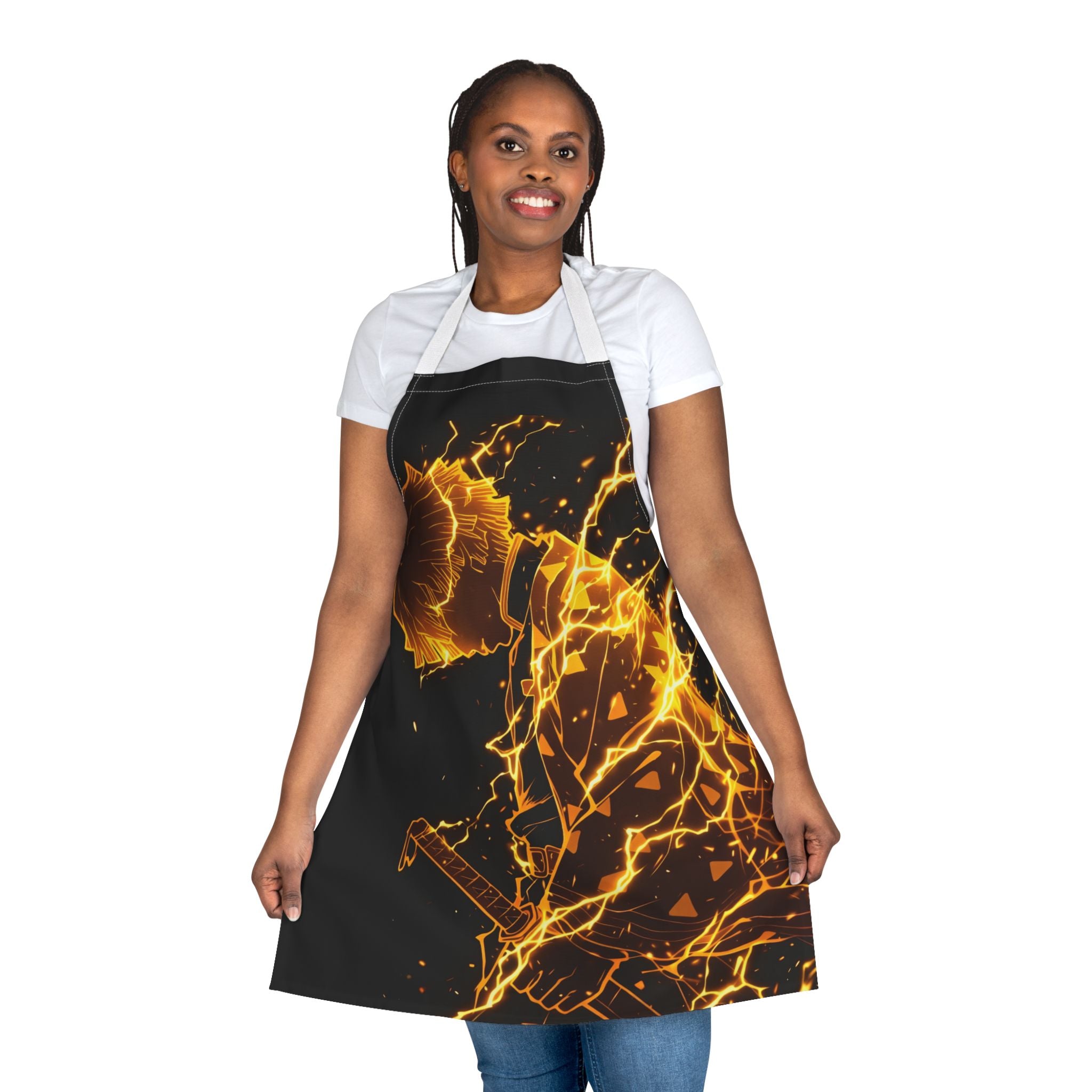 Flaming Samurai Apron | AOP Full-Print Kitchen Apron