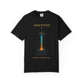 Sanctified Sword Unisex Garment-Dyed T-shirt, Vintage Style Tee, Unique Gift for Gamers & Fantasy Lovers, Spiritual Fashion, Everyday Wear