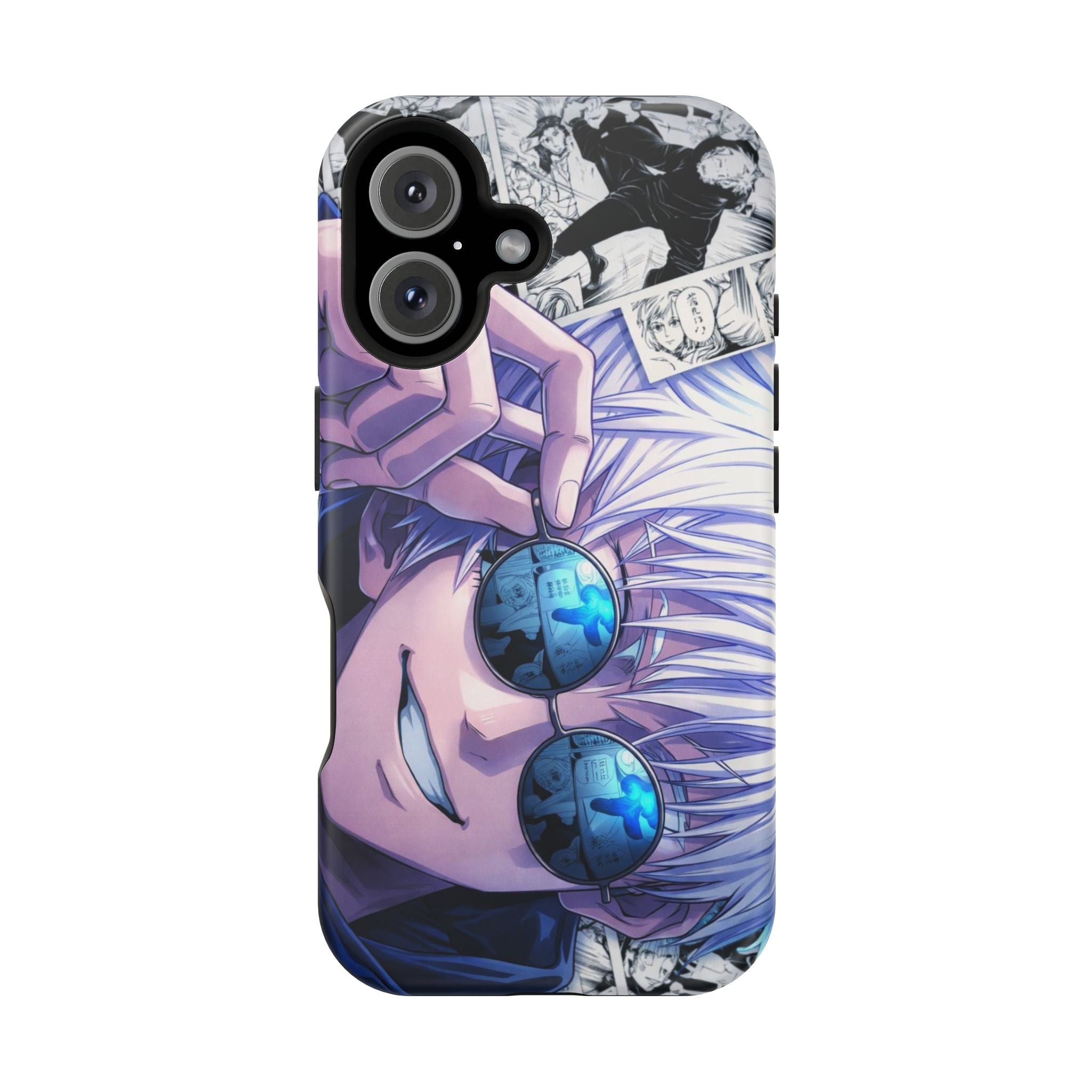 Anime Character Impact-Resistant Phone Case — Stylish Sunglasses Manga Design