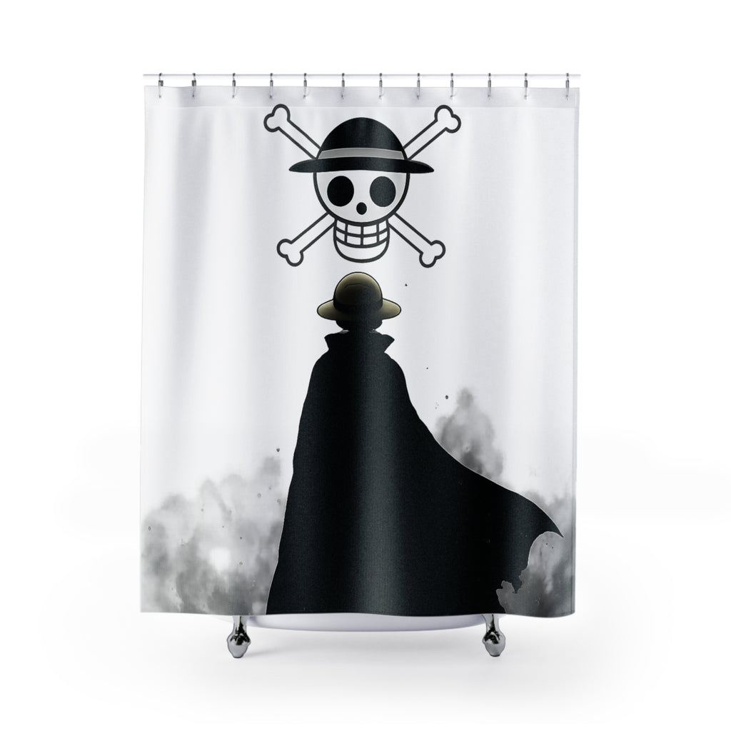 Straw Hat Shower Curtain | Silhouette Jolly Roger