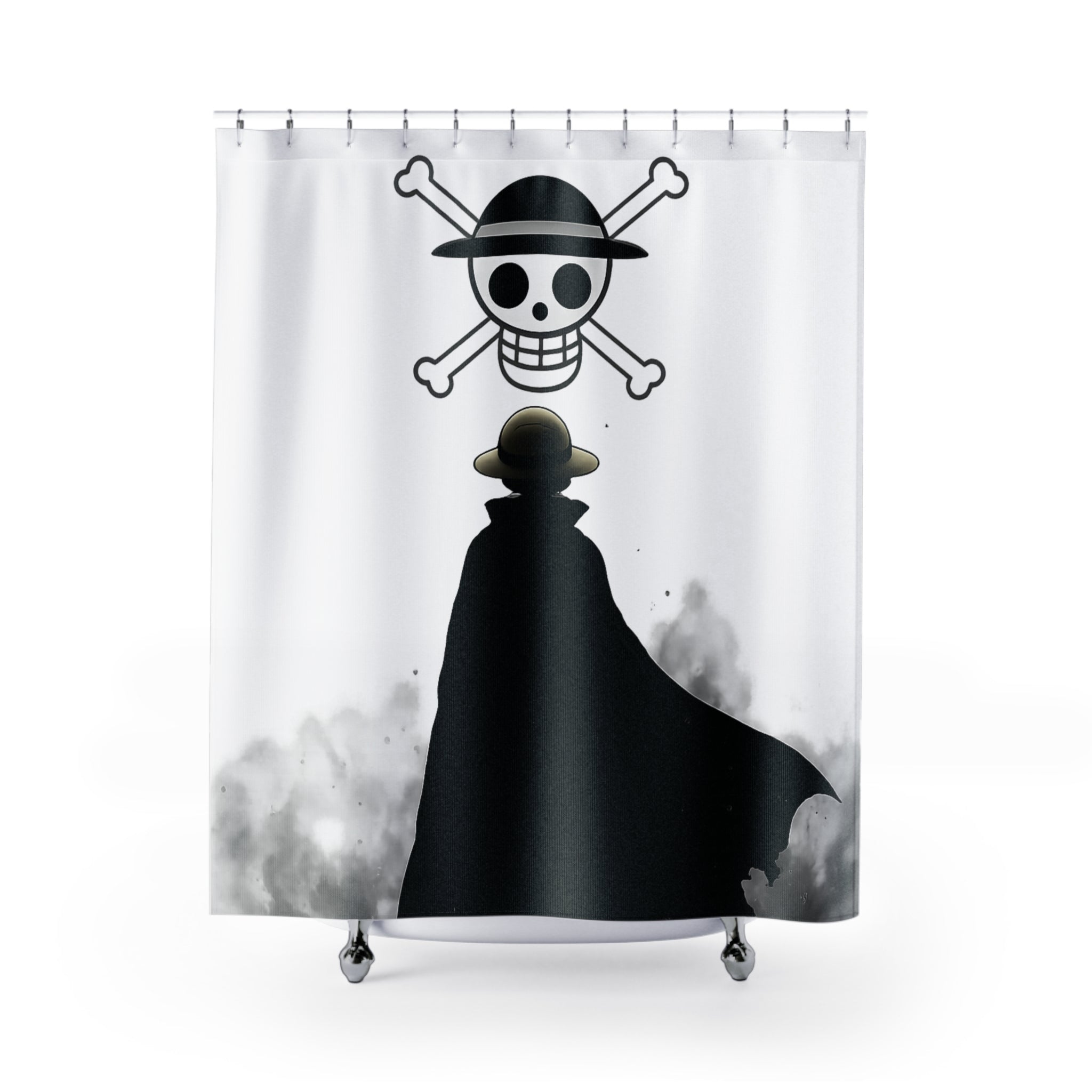 Straw Hat Shower Curtain | Silhouette Jolly Roger