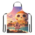 Pirate Skull Island Scene Apron | Sunset Coastal Illustration