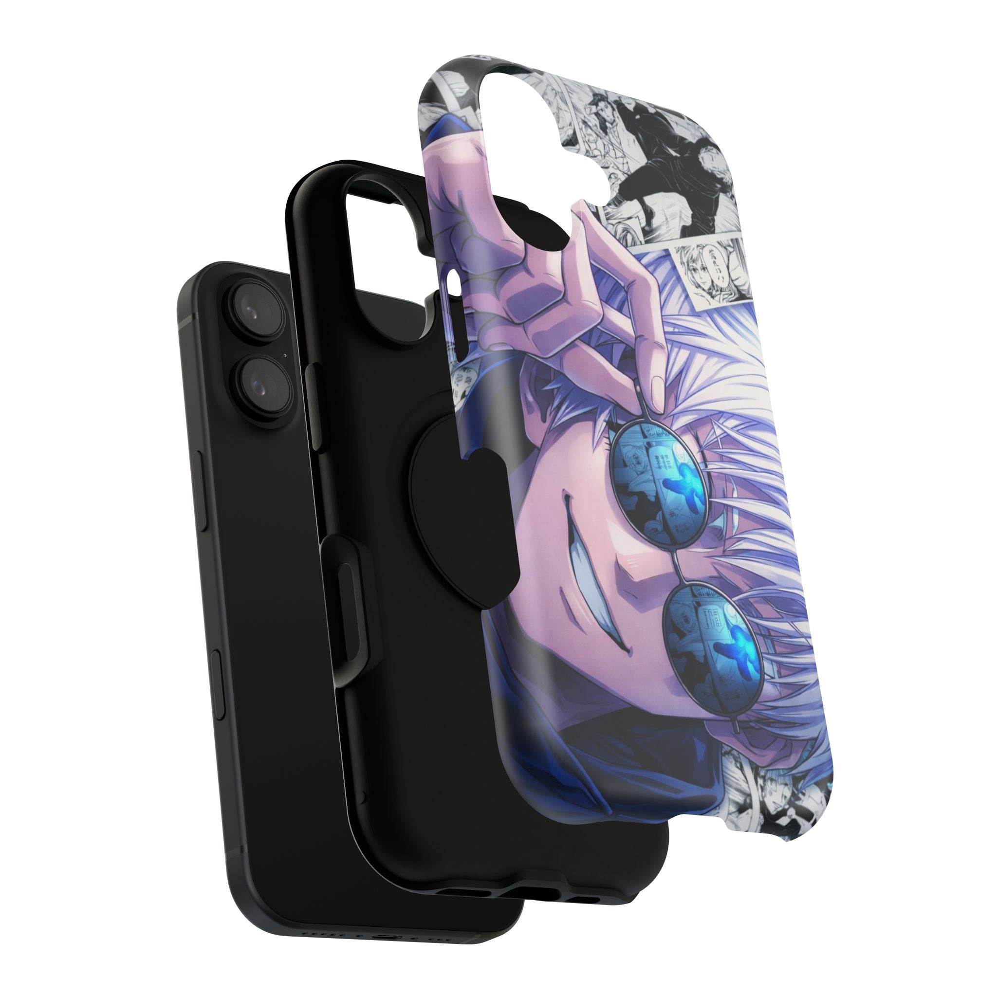 Anime Character Impact-Resistant Phone Case — Stylish Sunglasses Manga Design