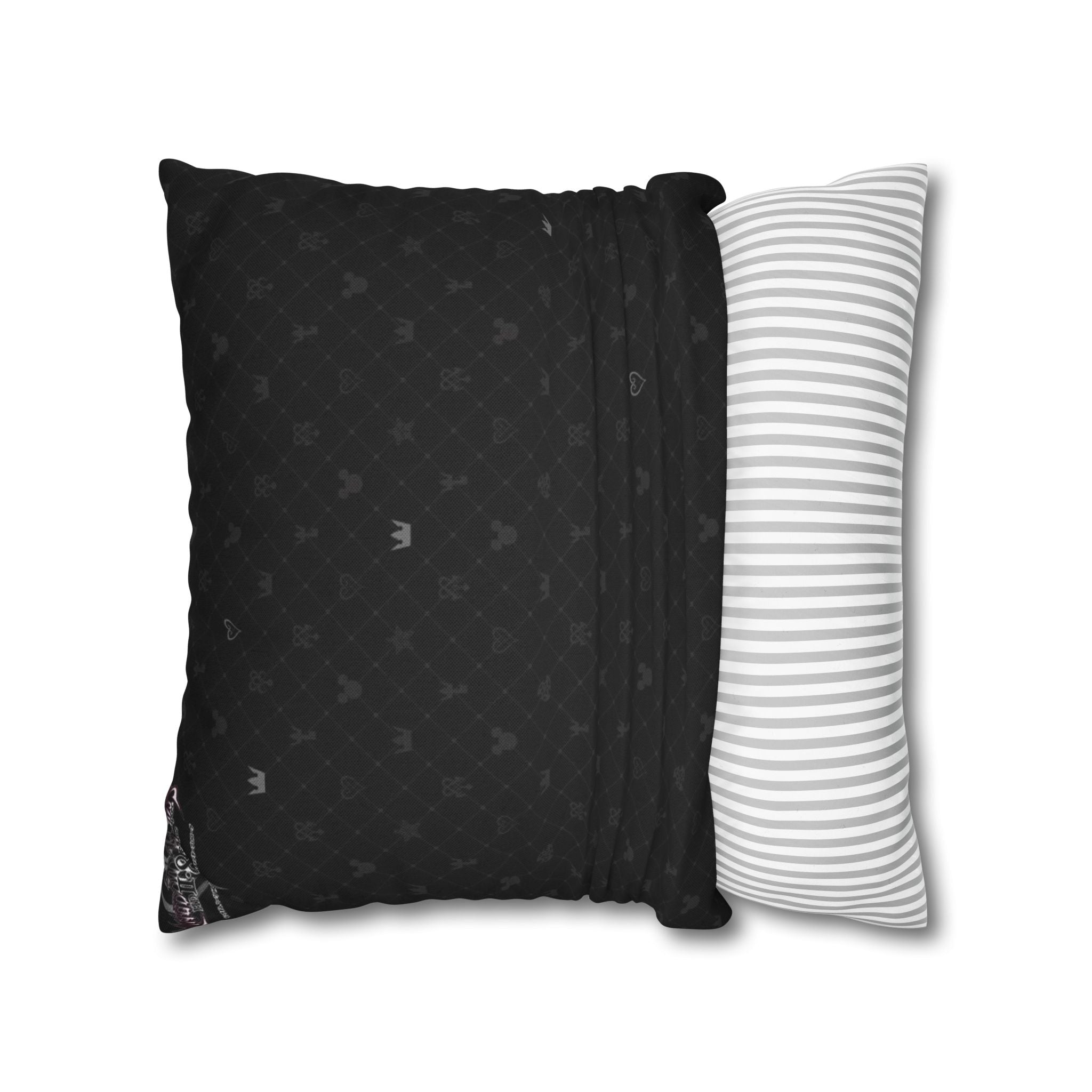 Black Subtle Hearts Pillowcase | Square Pillowcase