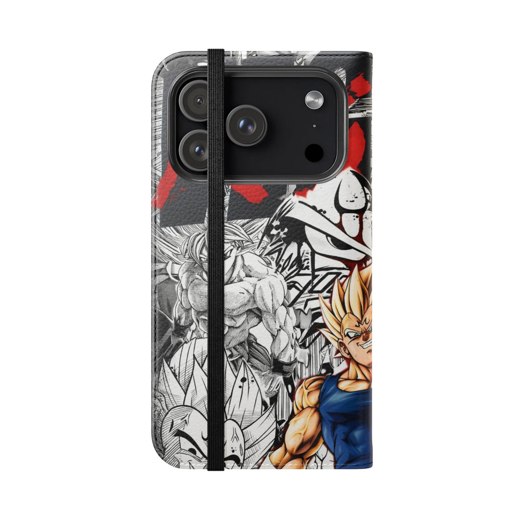 Anime Saiyan Collage Flip Case — Super Saiyan Goku Phone Wallet