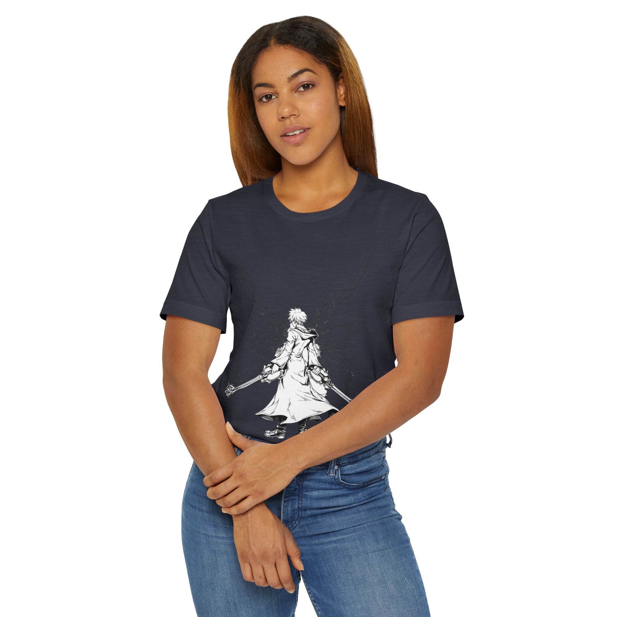 Angelic Warrior Sketch T-Shirt | Fantasy Illustration, Sword & Wings