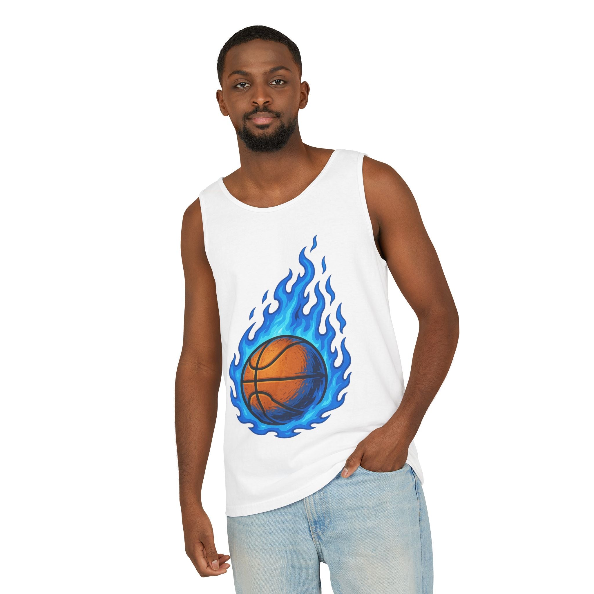 Basketball Blaze Tank Top - Perfect for Sports, Workout, Gift for Athletes, Summer Style, Workout Gear, METEOR Inspired