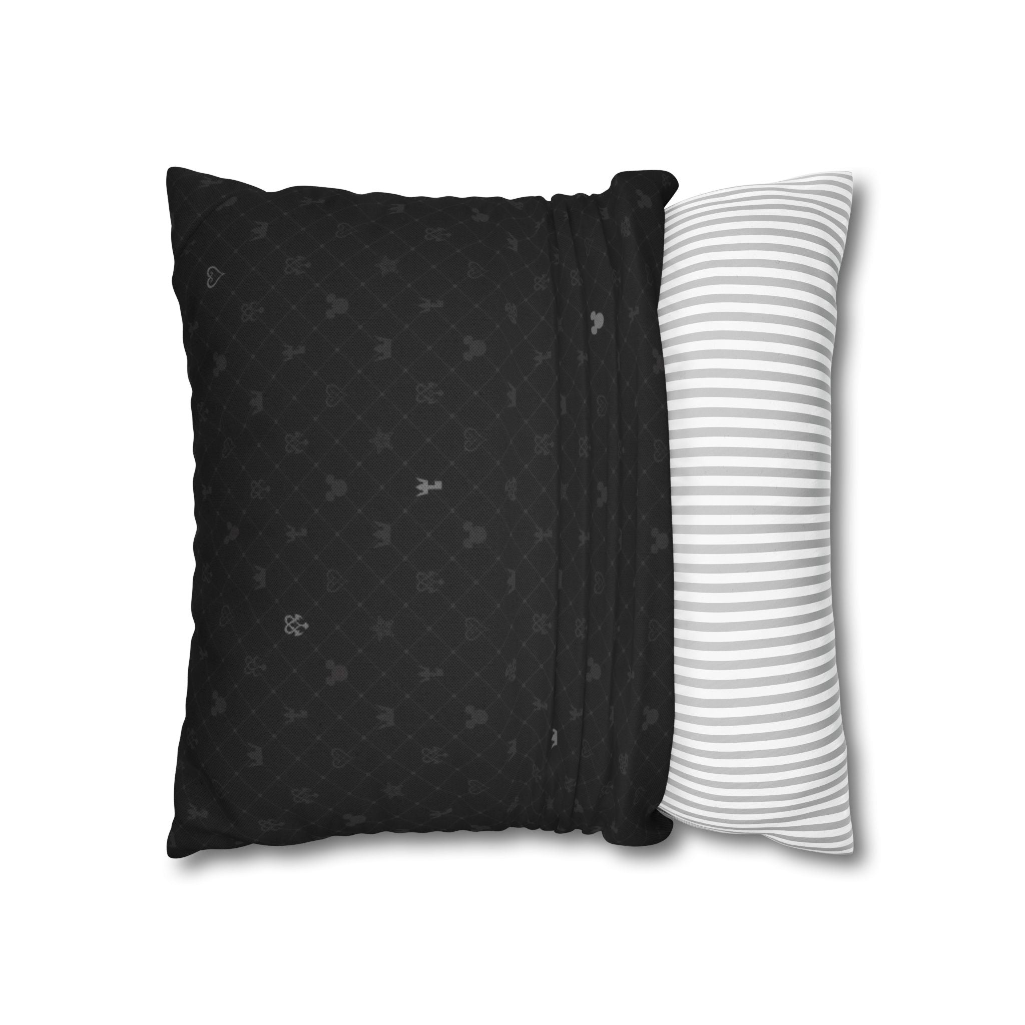 Black Subtle Hearts Pillowcase | Square Pillowcase