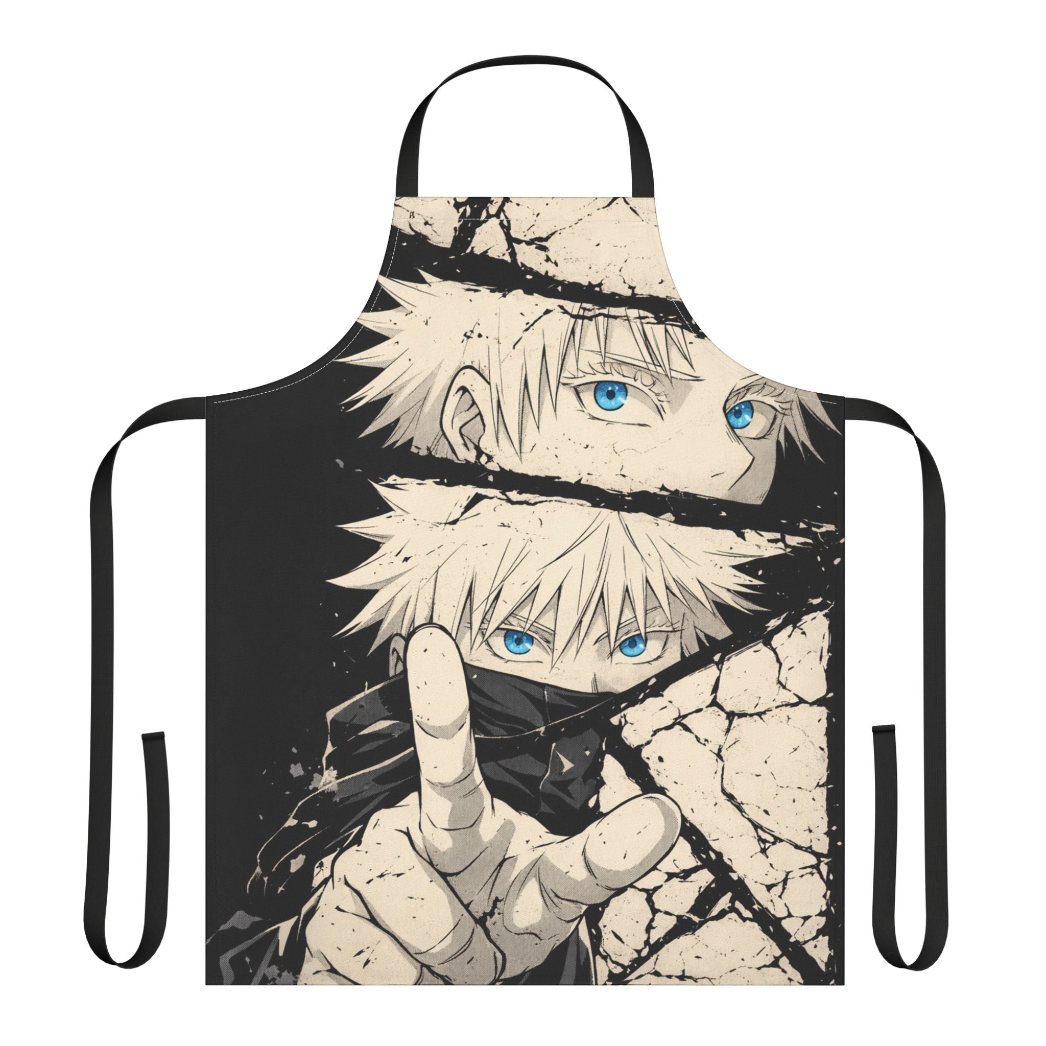 Blue-Eyed Anime Ninja Apron | Full-Print Kitchen Apron