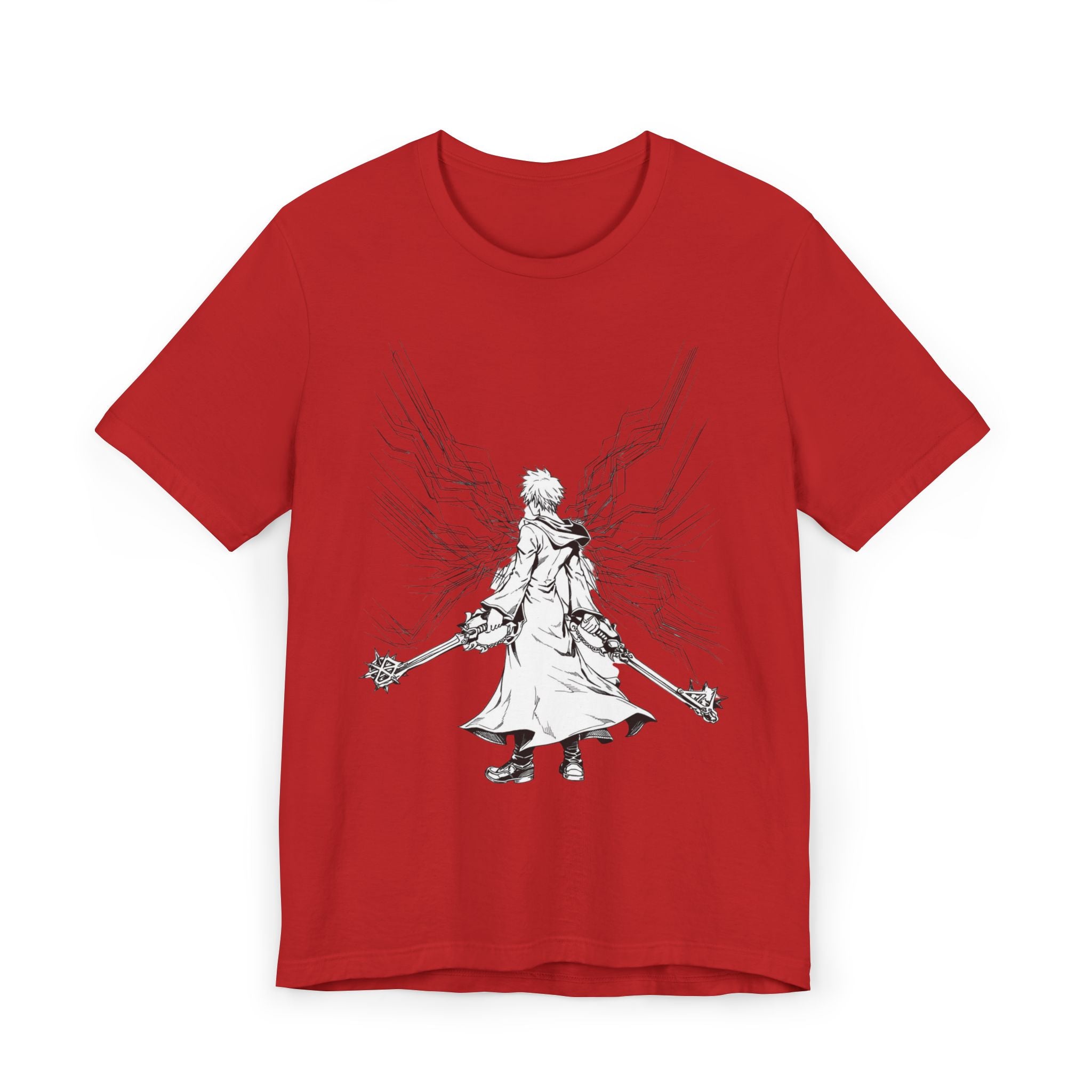 Angelic Warrior Sketch T-Shirt | Fantasy Illustration, Sword & Wings