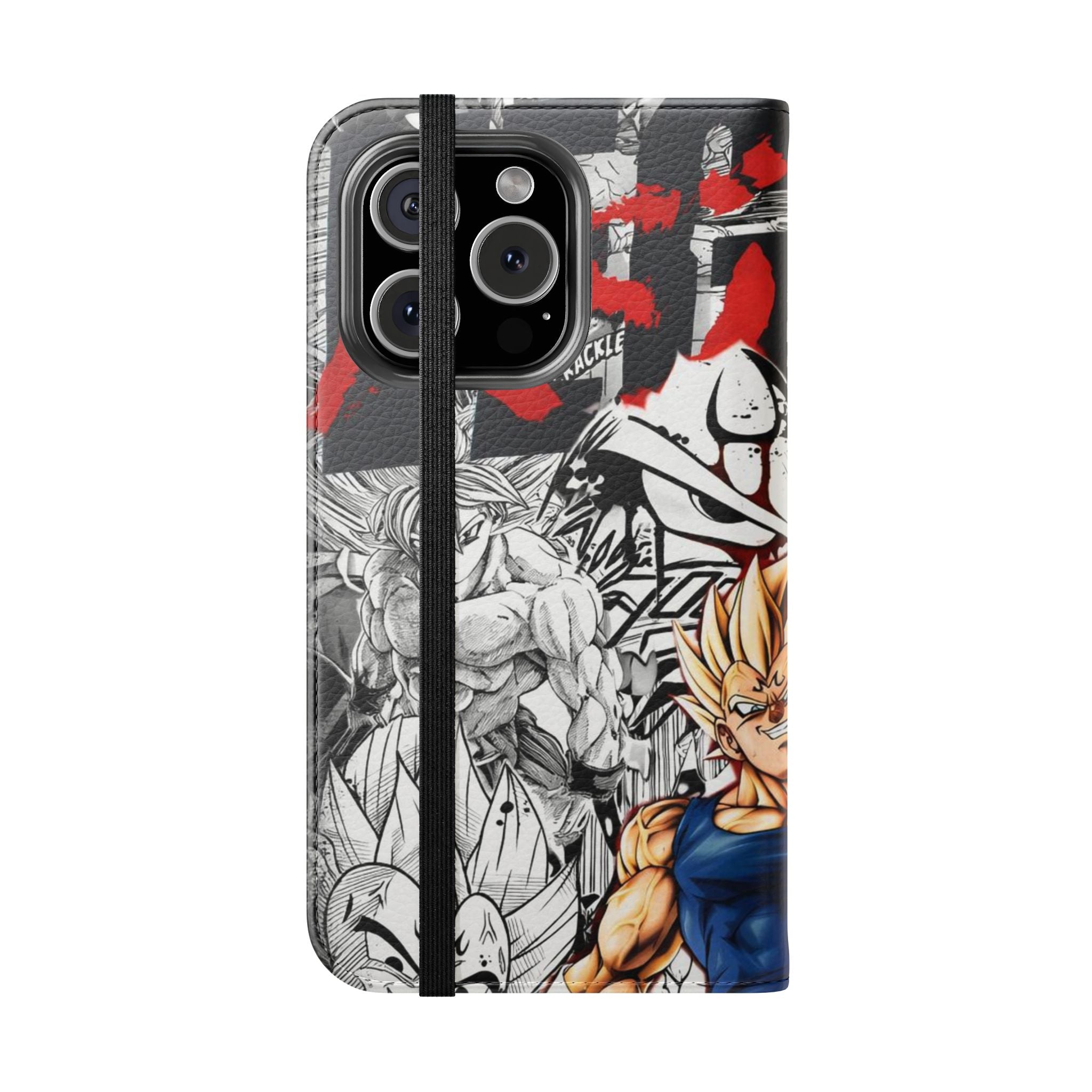 Anime Saiyan Collage Flip Case — Super Saiyan Goku Phone Wallet