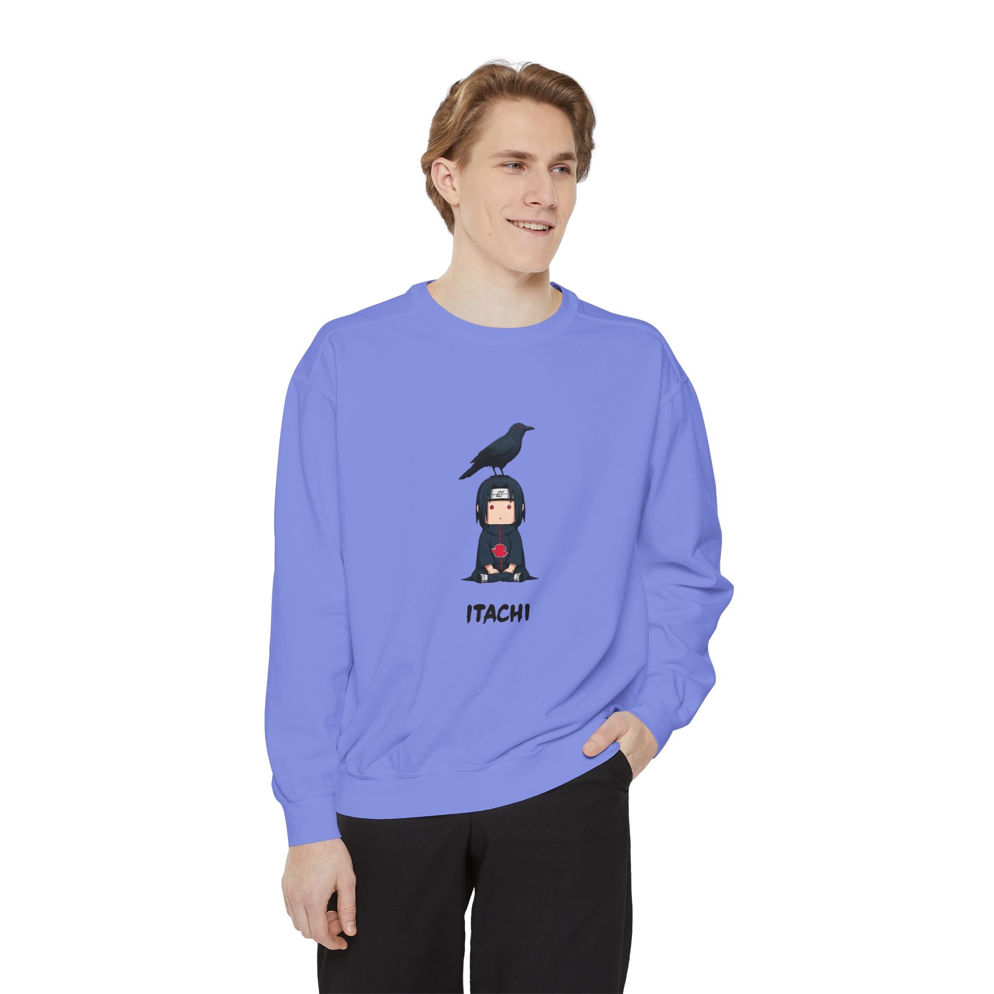 Chibi Ninja Illustration Sweatshirt | Anime Ninja Crow Graphic