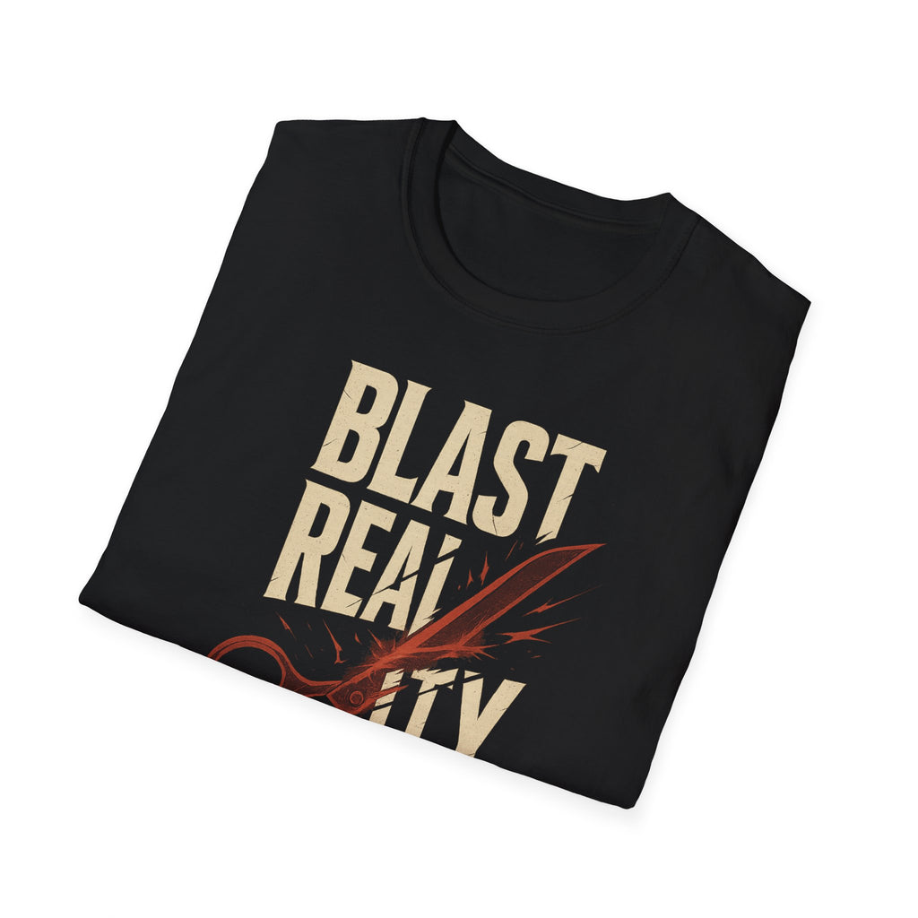 Blast Reality Unisex Softstyle T-Shirt - Graphic Tee, Casual Wear, Gift for Creatives, Art Lovers, Fashion Statement