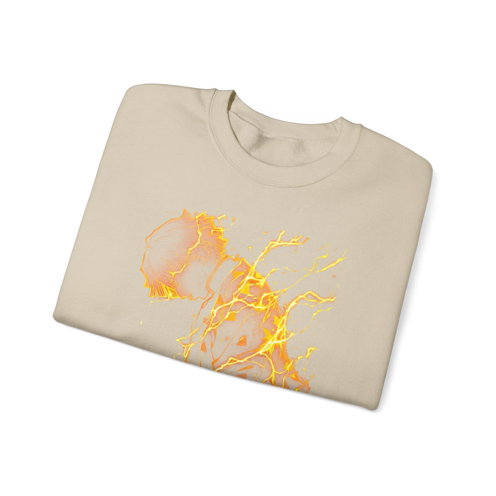 Fiery Guitarist Illustration Sweatshirt | Electric Music Rock Art