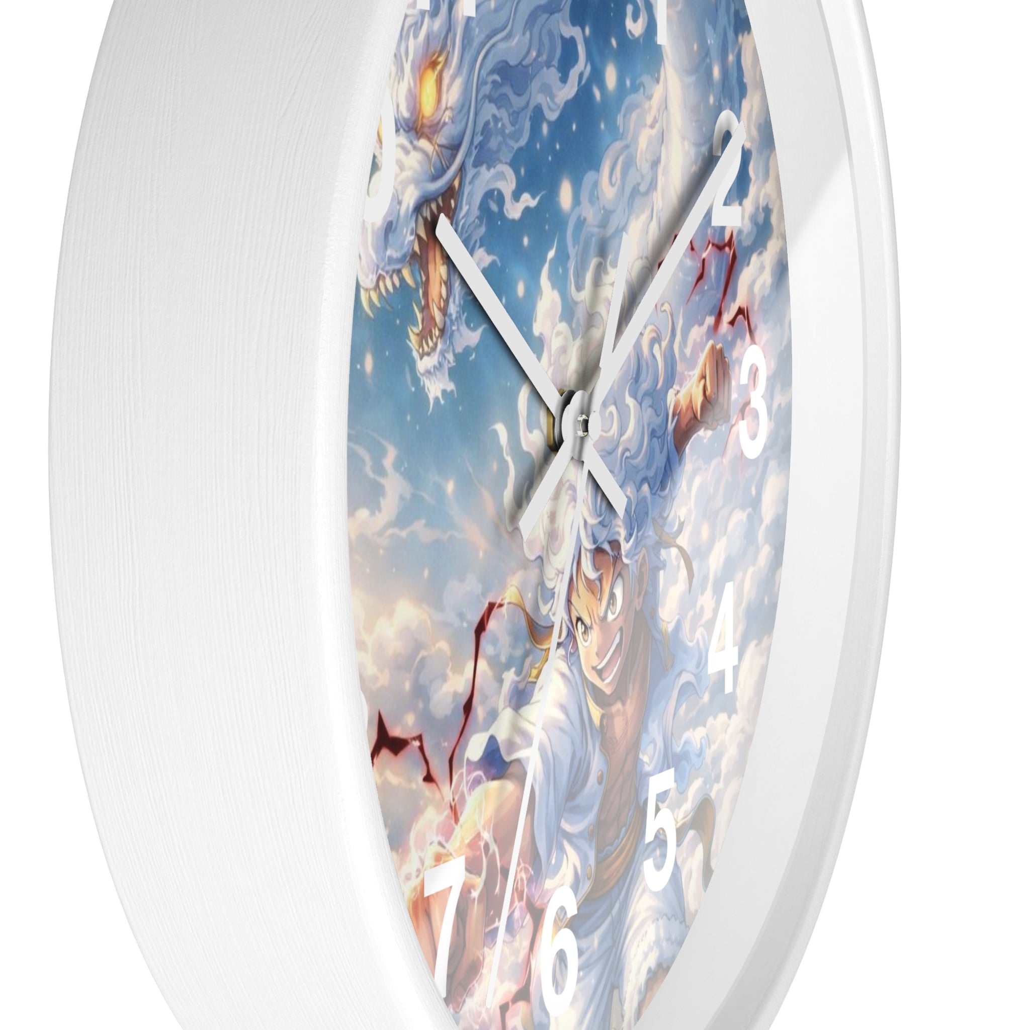 Storm Dragon Warrior Wall Clock | Fantasy Anime Lightning Art
