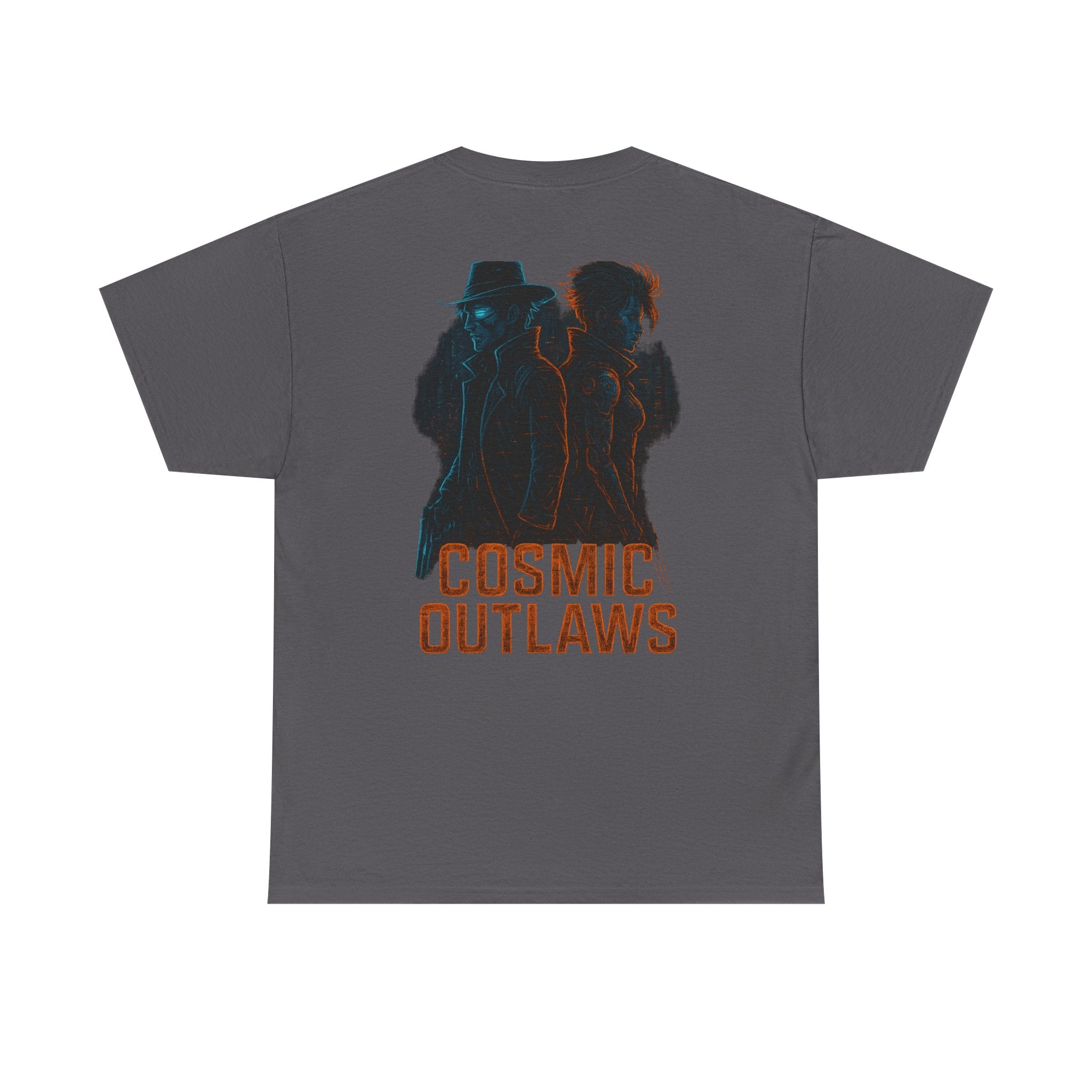 Cosmic Outlaws Graphic Tee | Space-Themed Apparel, Unisex Heavy Cotton Tee, Galaxy T-Shirt, Vintage Style Shirt, Unique Gift Idea