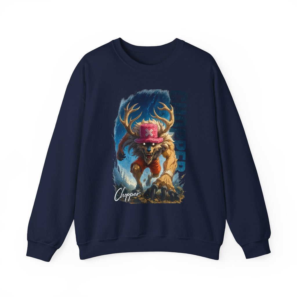 Moose Rider Illustration Sweatshirt | Retro Chopper Graphic Crewneck