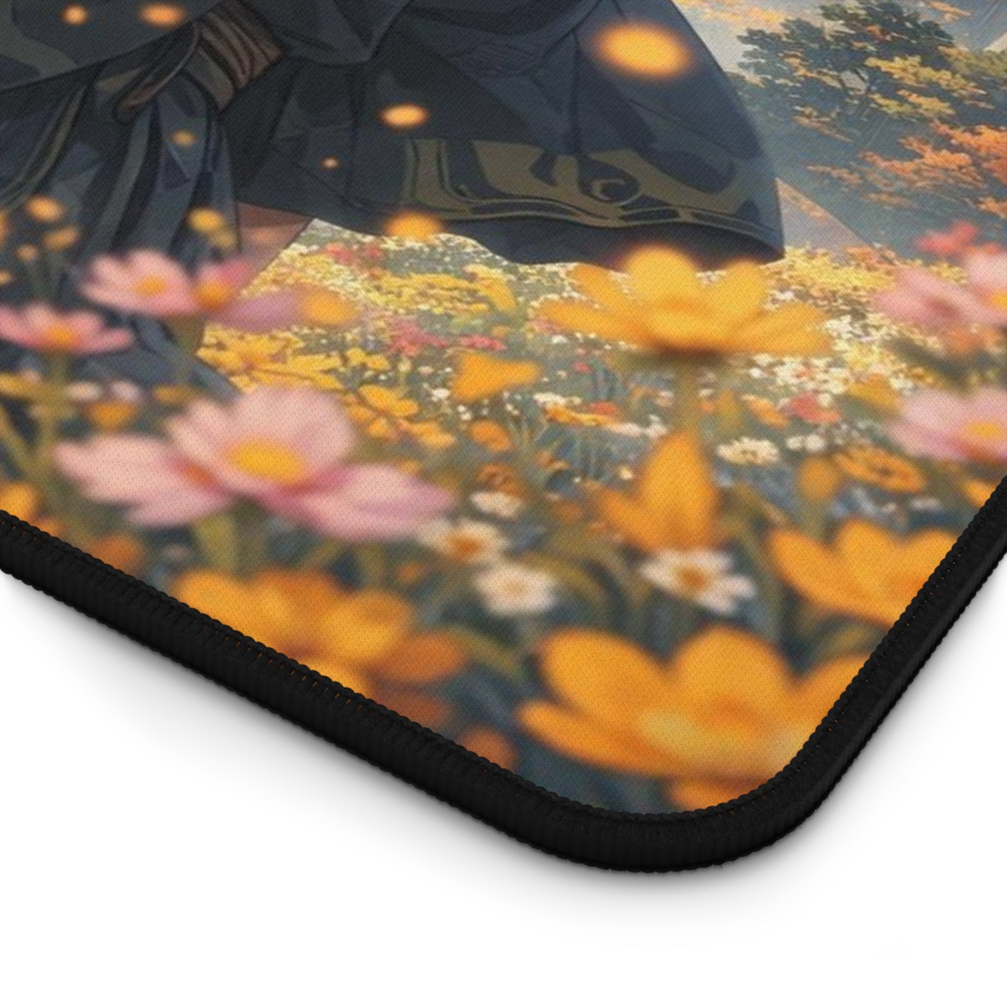 Samurai Landscape Desk Mat — Autumn Mountain Gaming & Work Mouse Pad