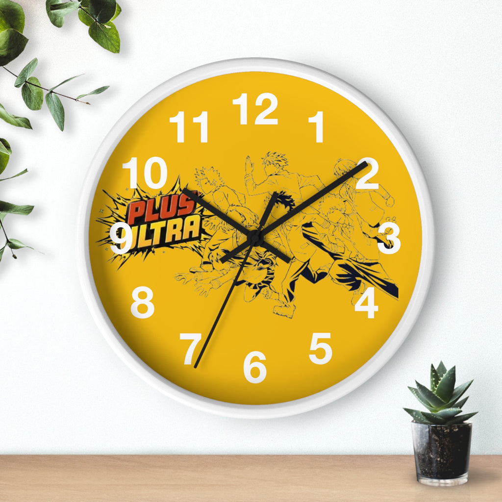 Plus Ultra Heroes Wall Clock | Yellow Anime Action Clock