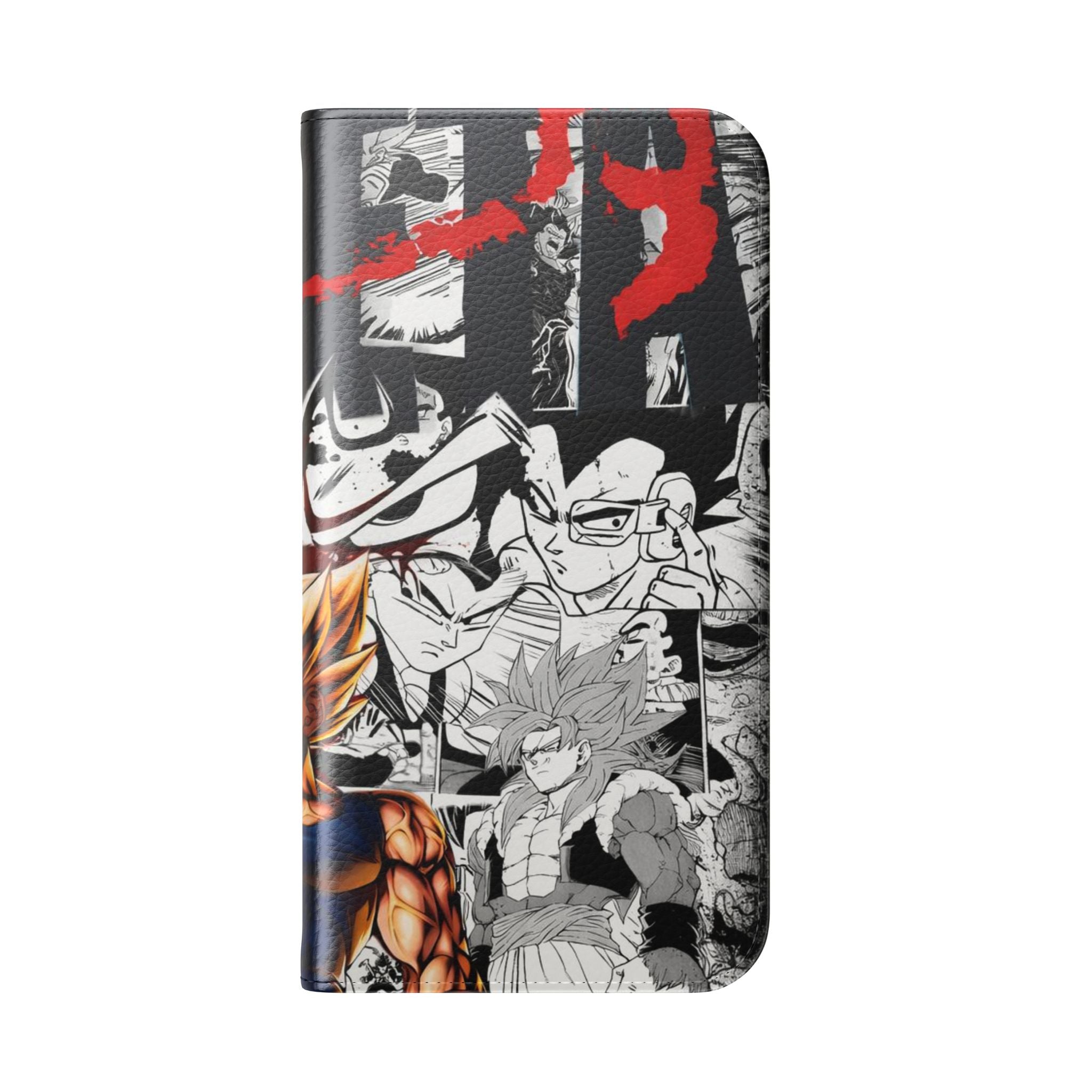 Anime Saiyan Collage Flip Case — Super Saiyan Goku Phone Wallet