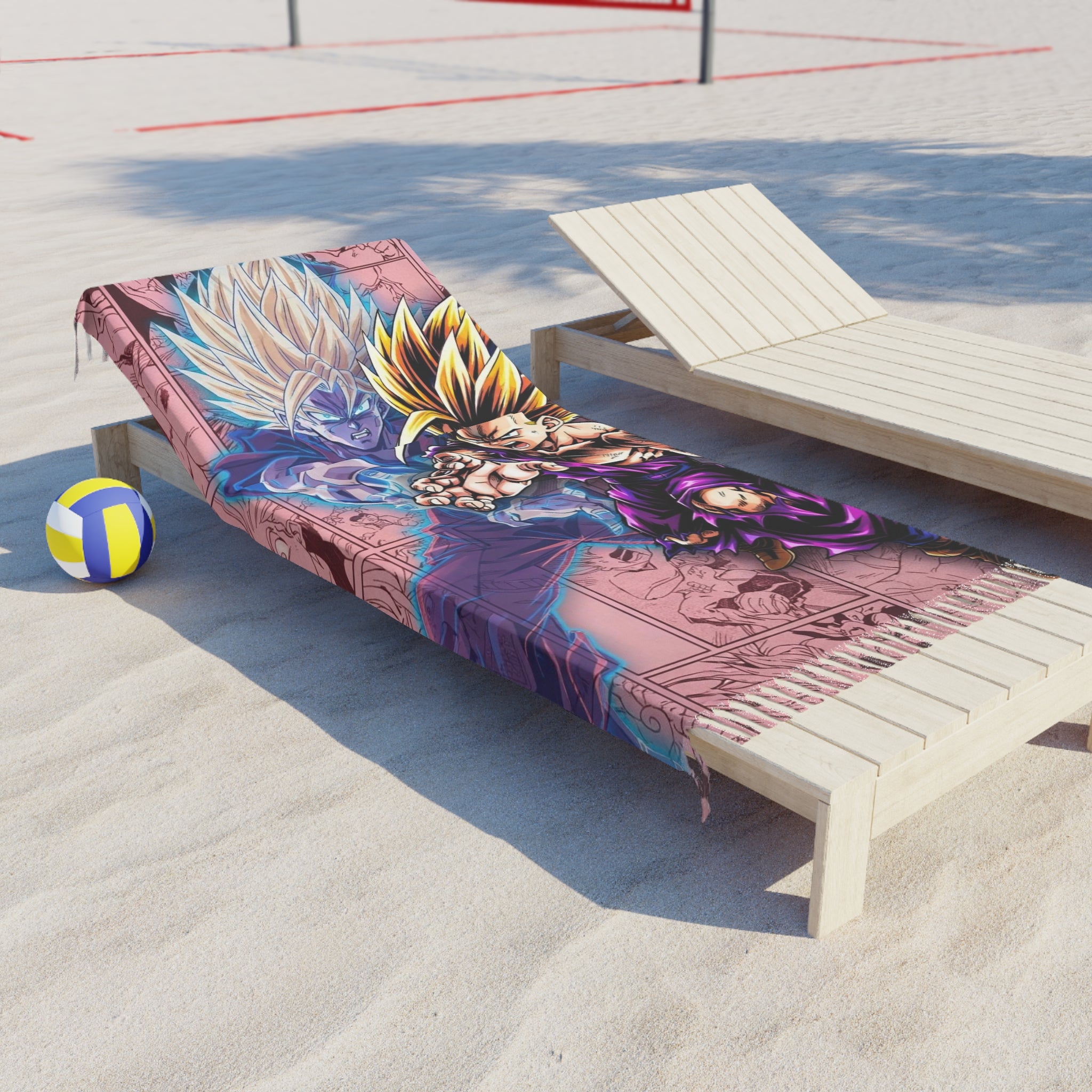 Super Saiyan Action Beach Towel | Boho Fringe Beach Cloth