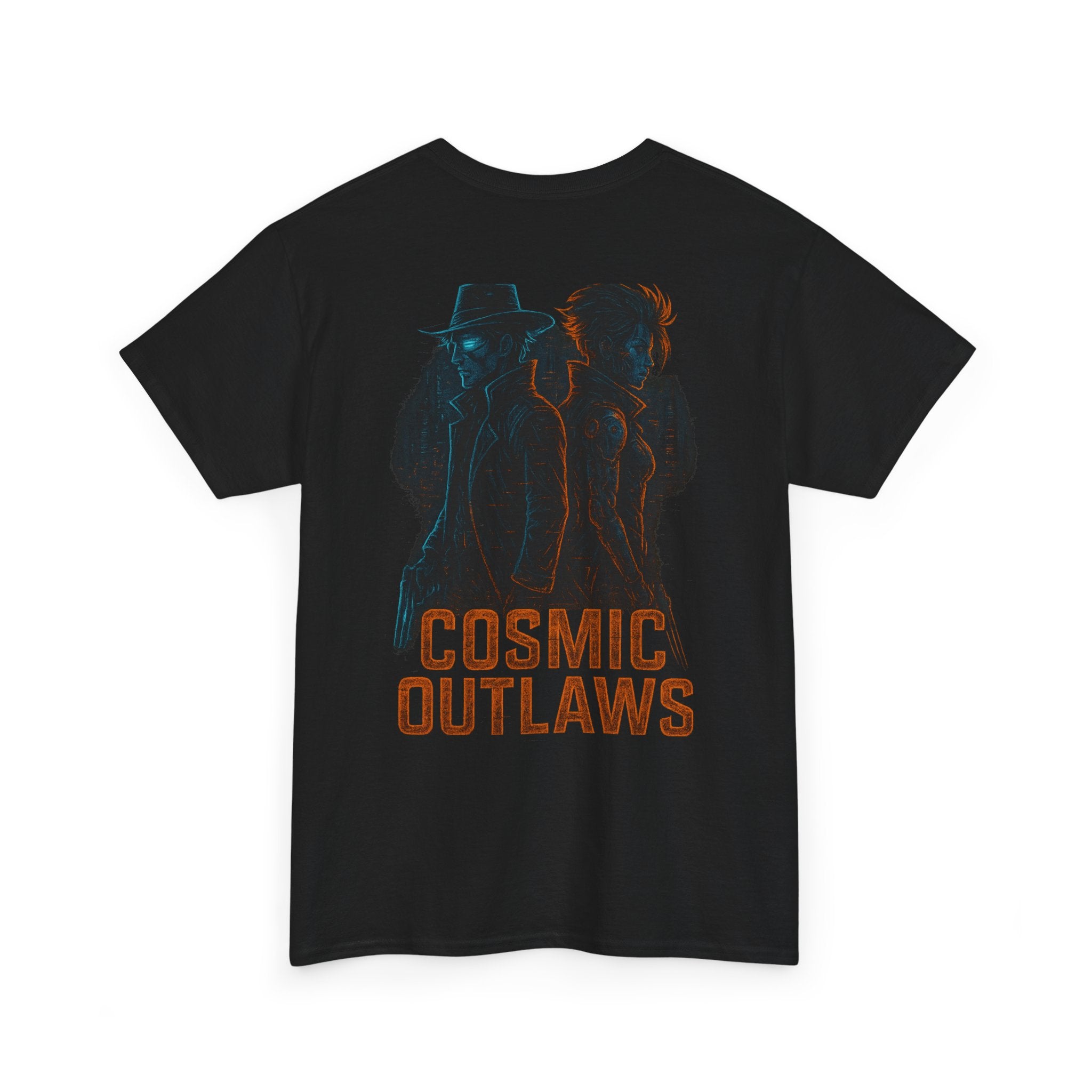 Cosmic Outlaws Graphic Tee | Space-Themed Apparel, Unisex Heavy Cotton Tee, Galaxy T-Shirt, Vintage Style Shirt, Unique Gift Idea