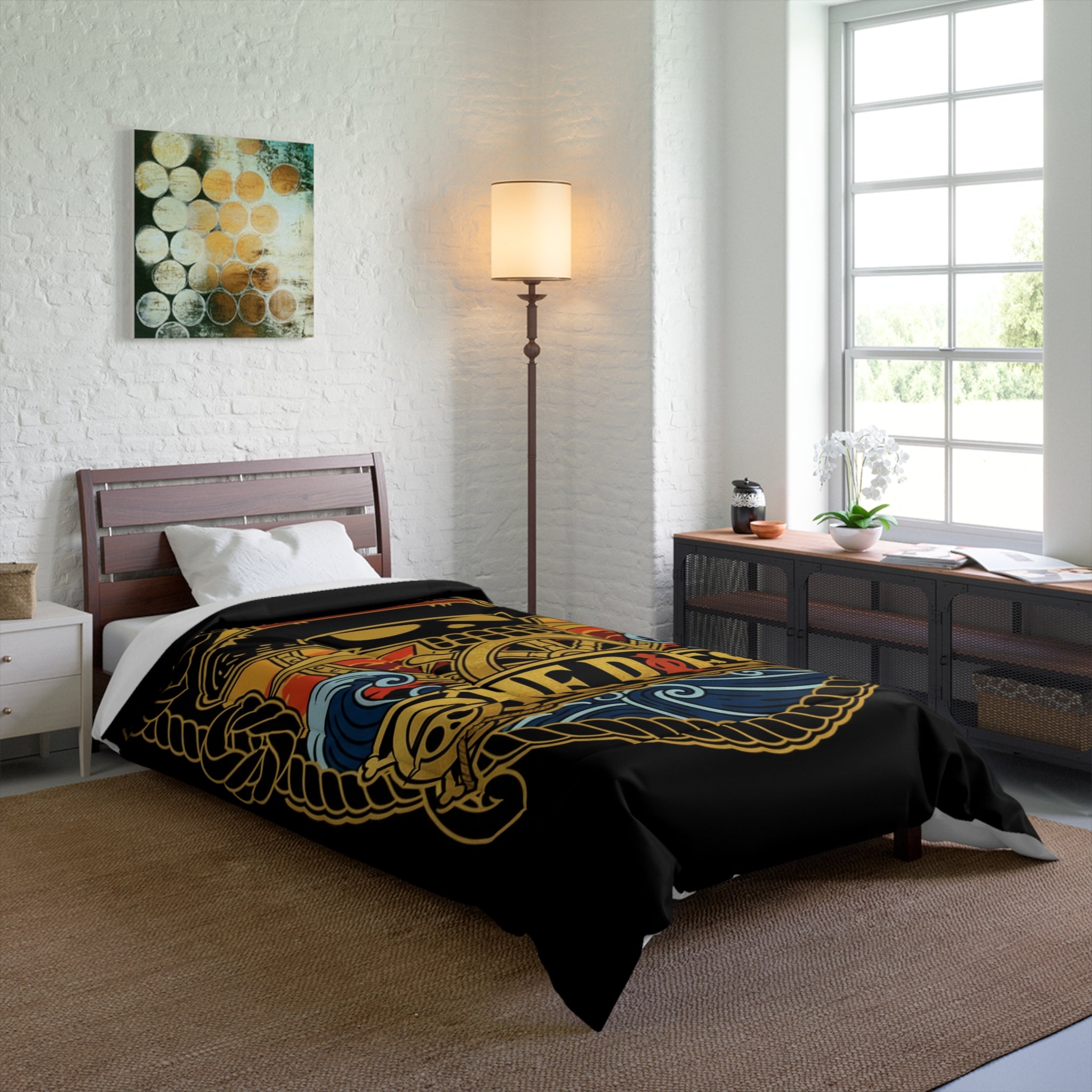 One Piece Skull Emblem Comforter | Anime Pirate Bedding