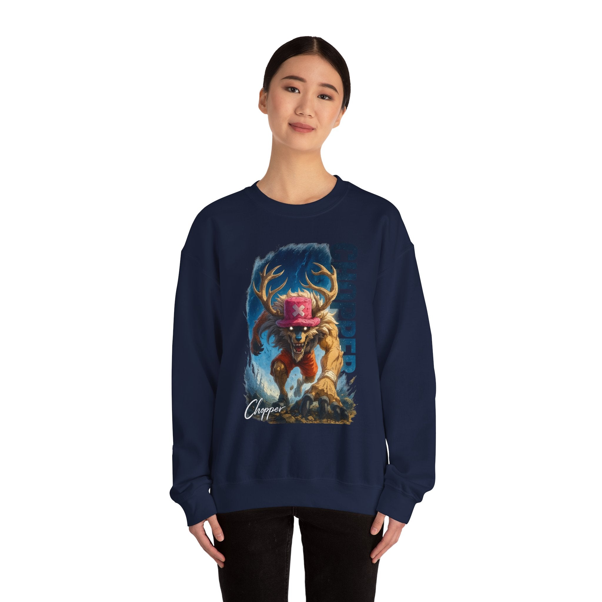Moose Rider Illustration Sweatshirt | Retro Chopper Graphic Crewneck