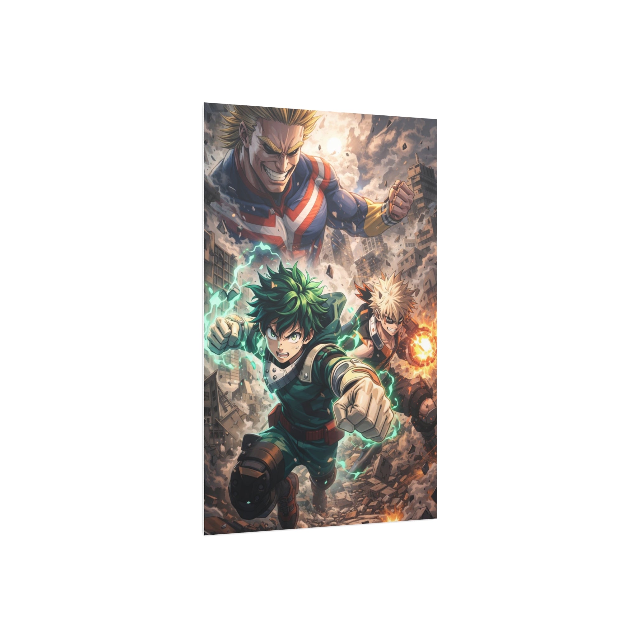 Anime Action Foam Board Poster — Dynamic Hero Trio Wall Art