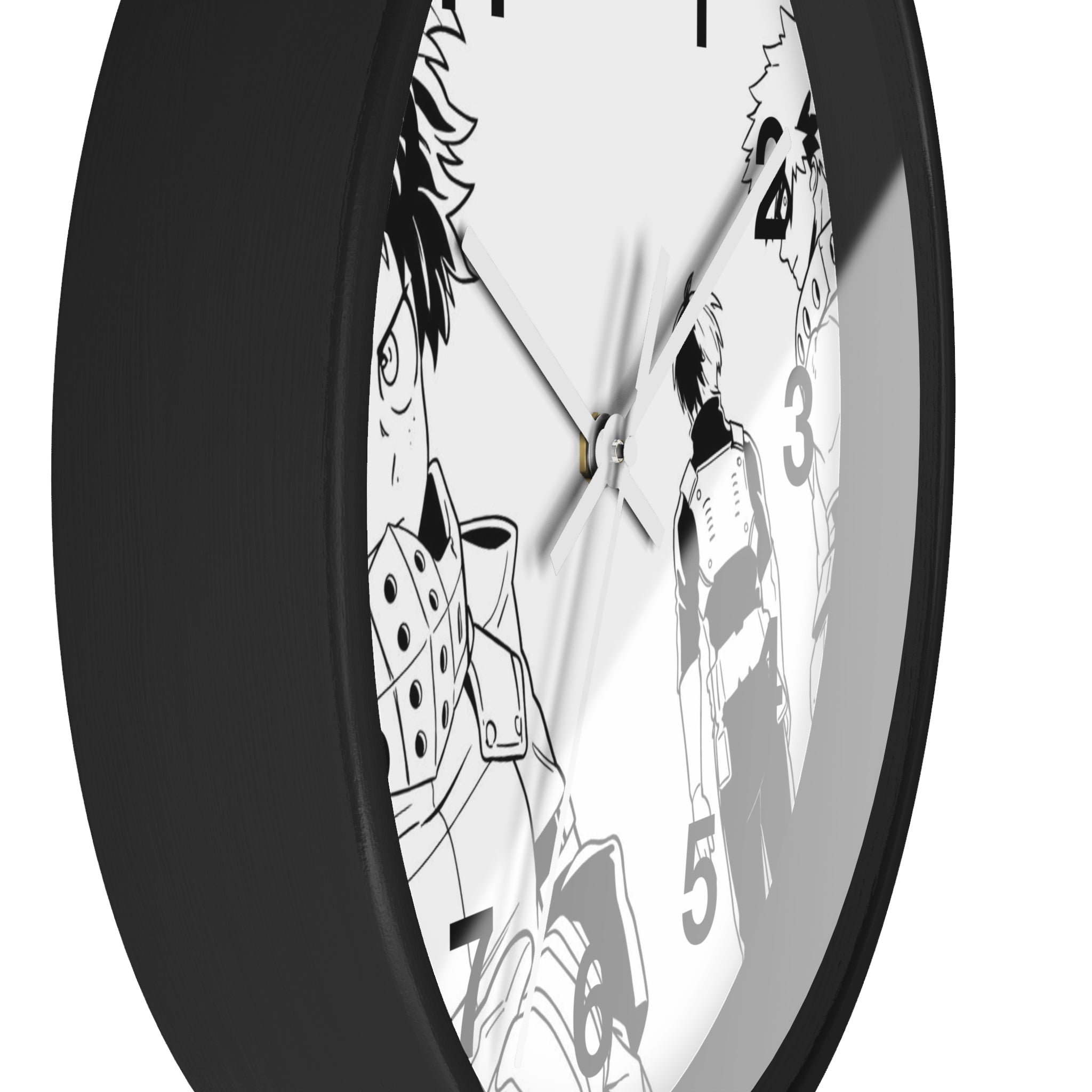 Black and White Anime Heroes Wall Clock | Manga Panel Timepiece