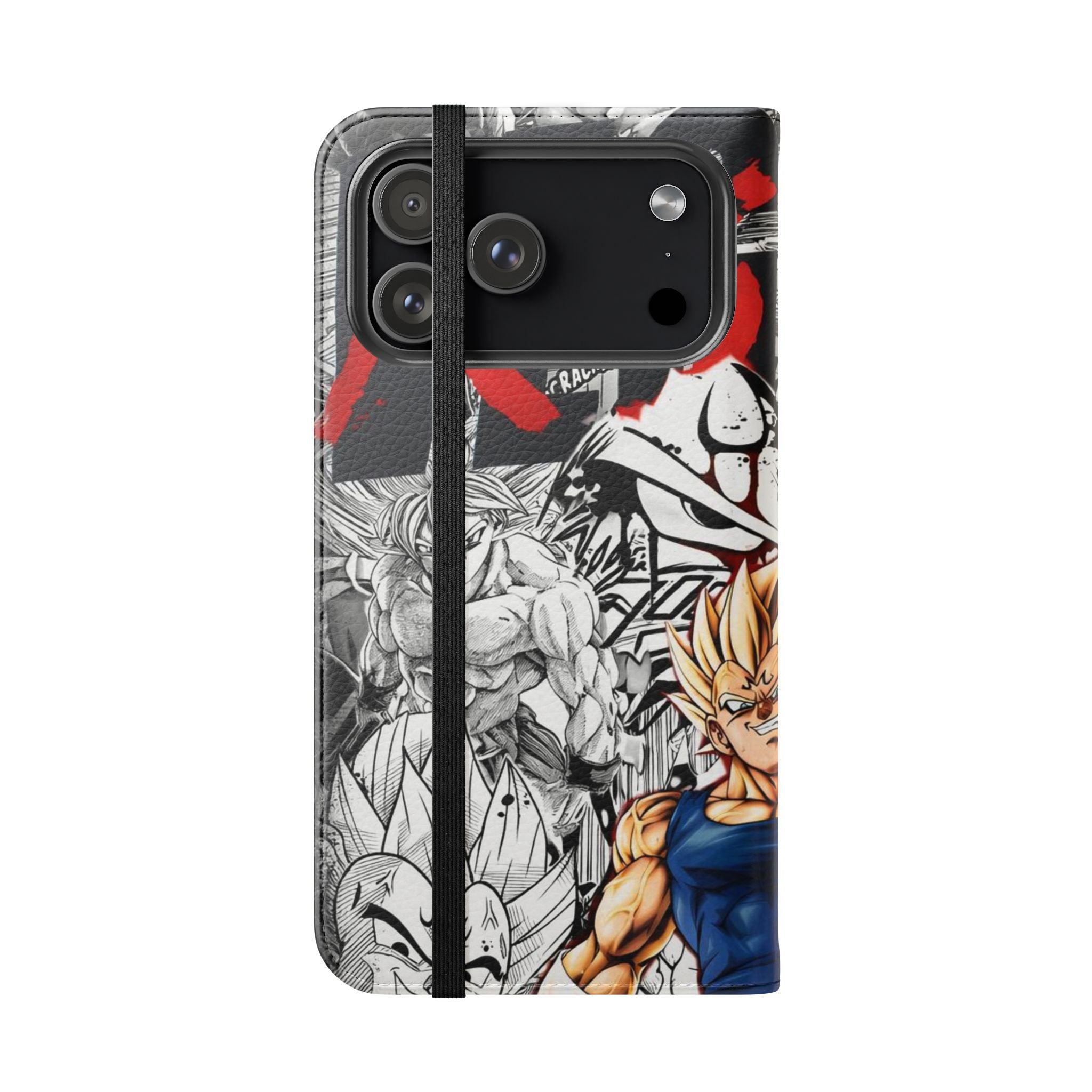 Anime Saiyan Collage Flip Case — Super Saiyan Goku Phone Wallet