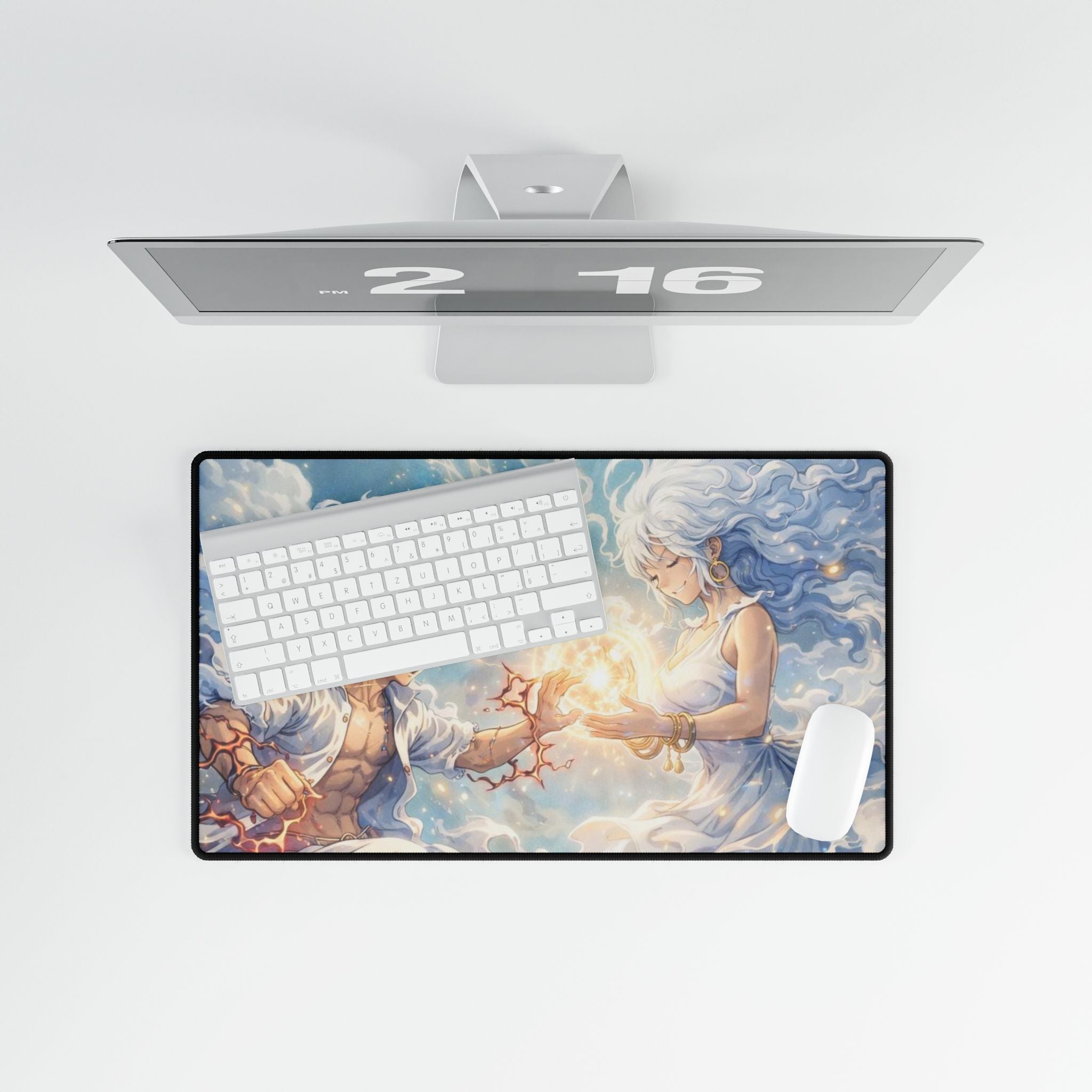 Celestial Twins illustration Desk Mat | Anime Fantasy Scene