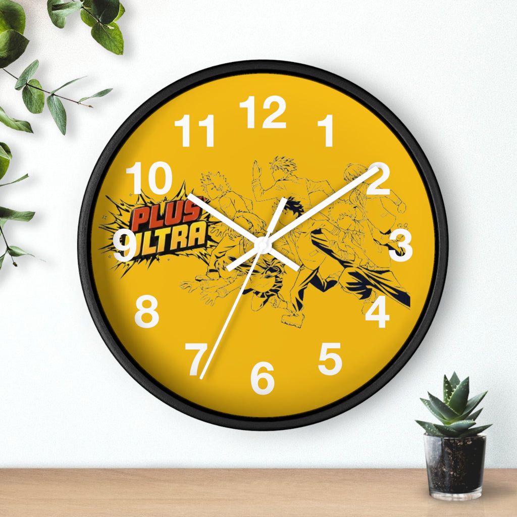 Plus Ultra Heroes Wall Clock | Yellow Anime Action Clock