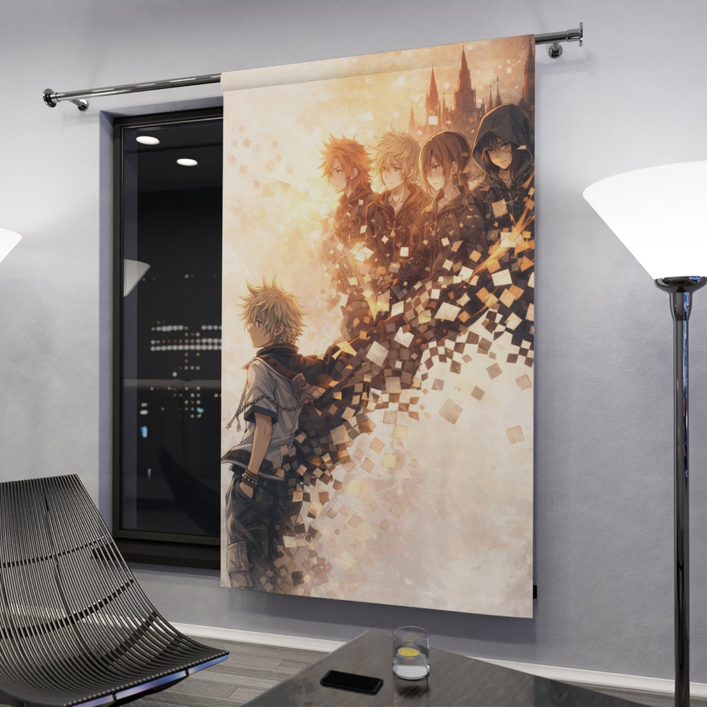 Anime Characters Window Curtain | Anime Game Scene Tapestry