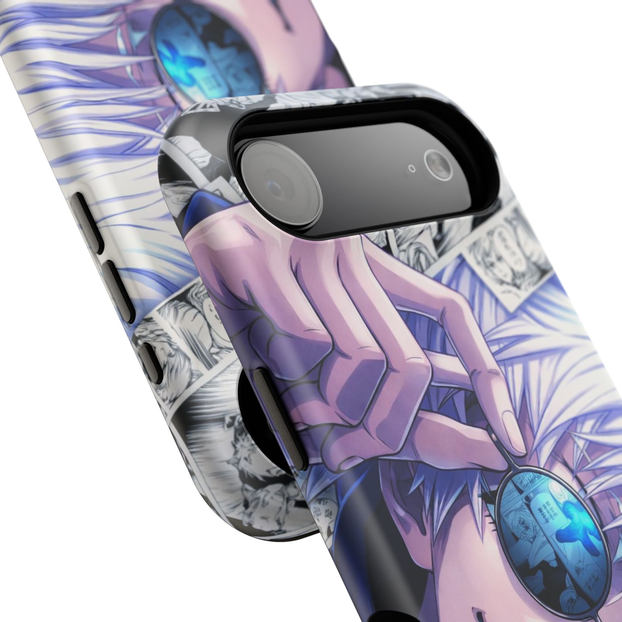 Anime Character Impact-Resistant Phone Case — Stylish Sunglasses Manga Design