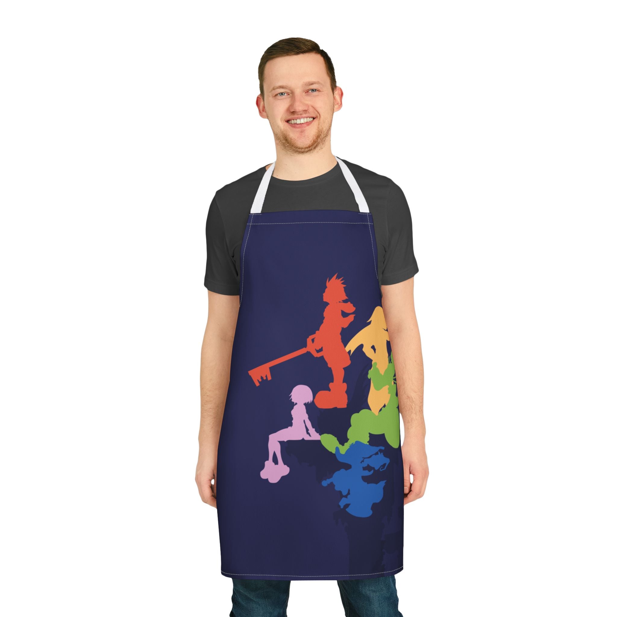 Rainbow Silhouette Characters Apron | Colorful Gaming Key Art