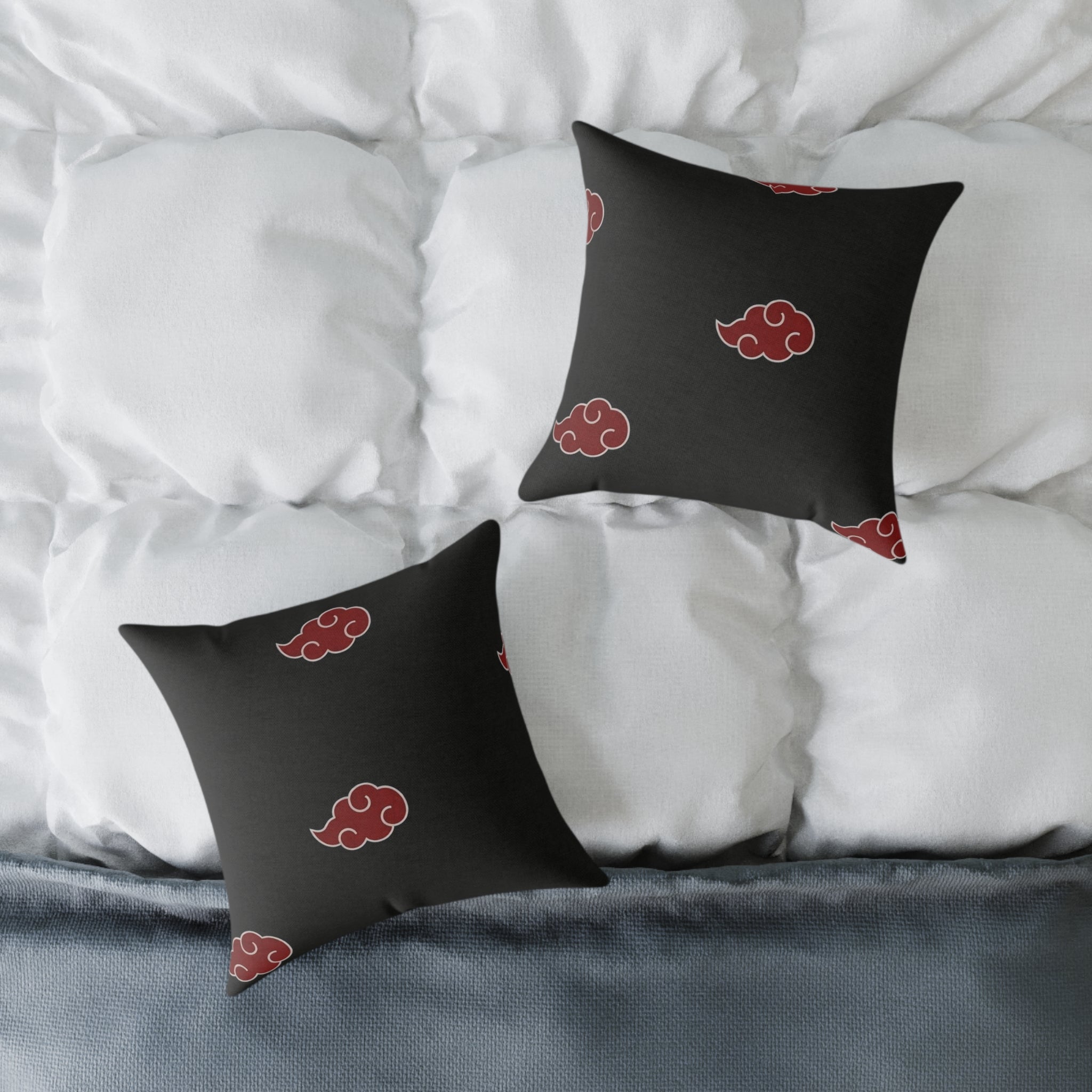 Red Akatsuki Cloud Pillow | Anime Pattern Accent Pillow