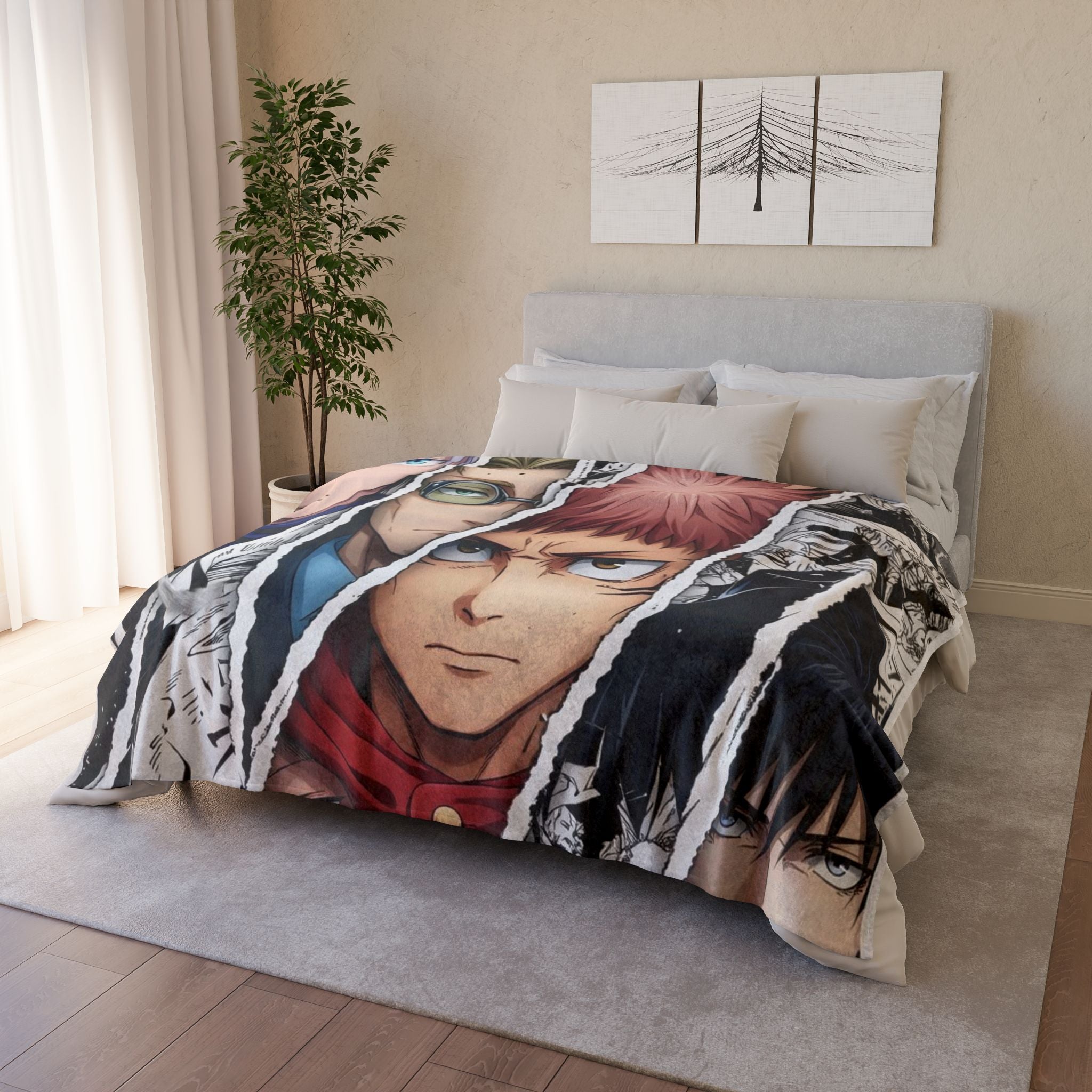 Anime Character Collage Blanket | Polyester Throw Blanket