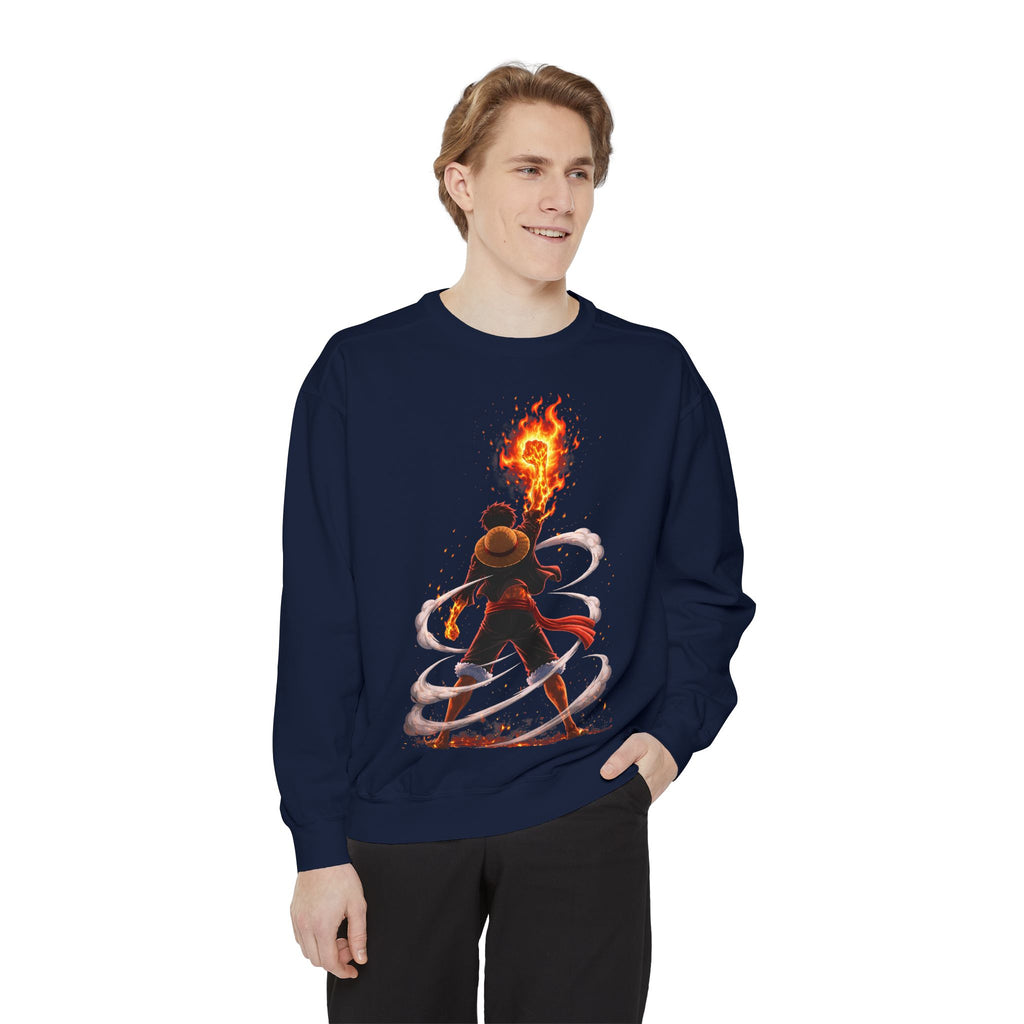 Fire Mage Illustration Sweatshirt | Fantasy Wizard Flame Art