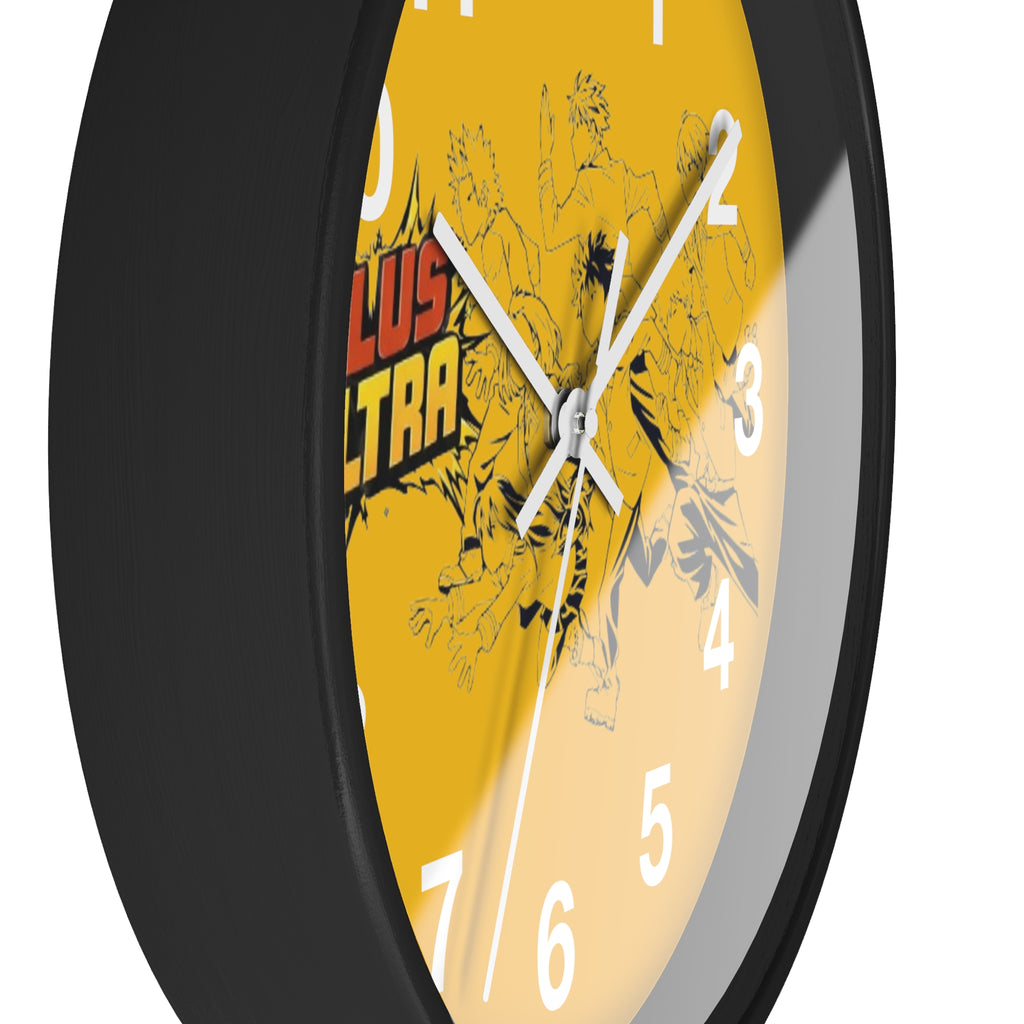 Plus Ultra Heroes Wall Clock | Yellow Anime Action Clock