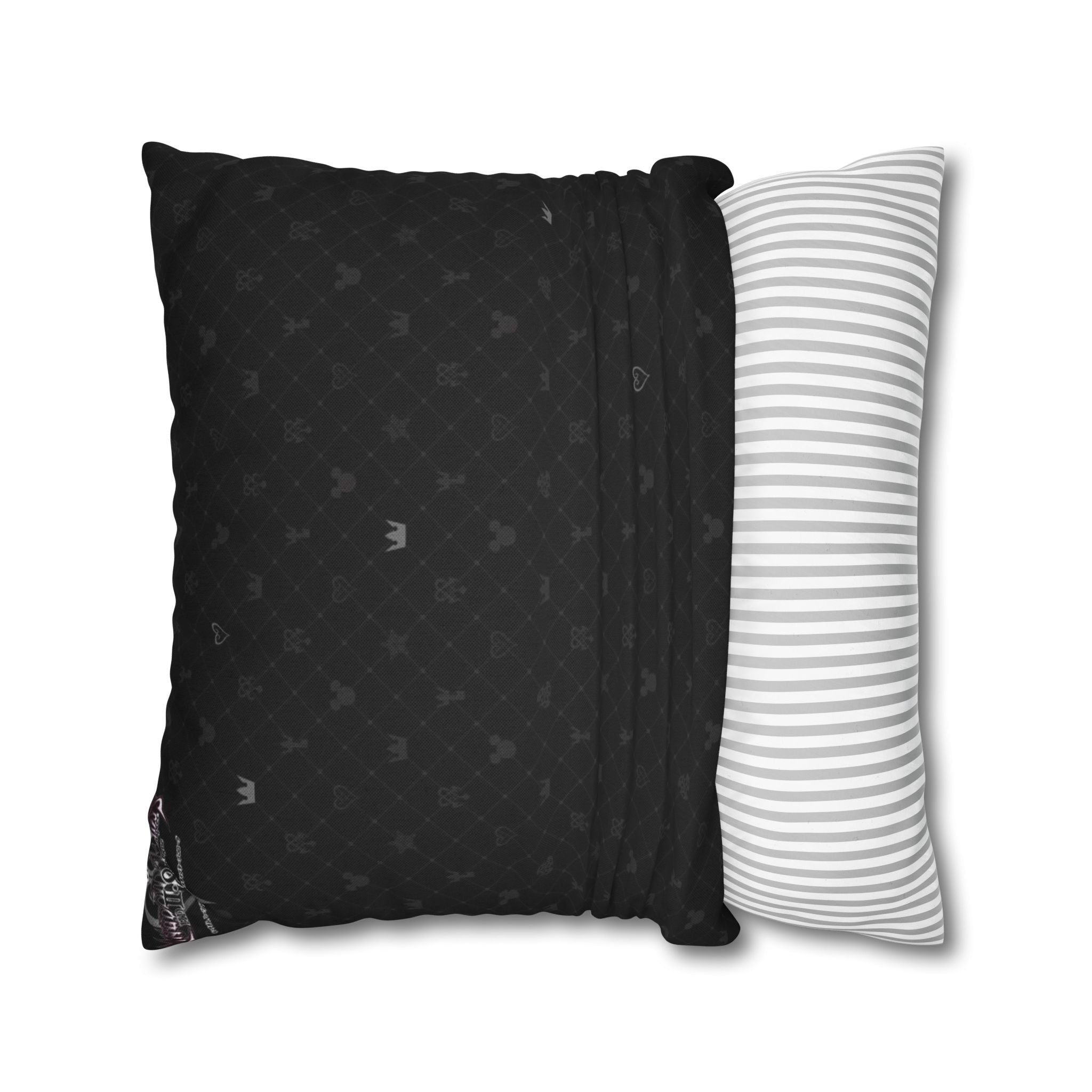 Black Subtle Hearts Pillowcase | Square Pillowcase