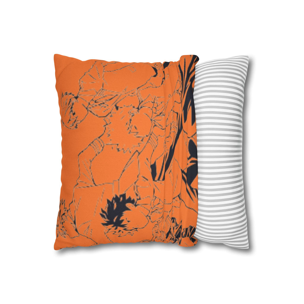 Plus Ultra Pillowcase | Comic Pop Art Typography, Orange Square Pillow