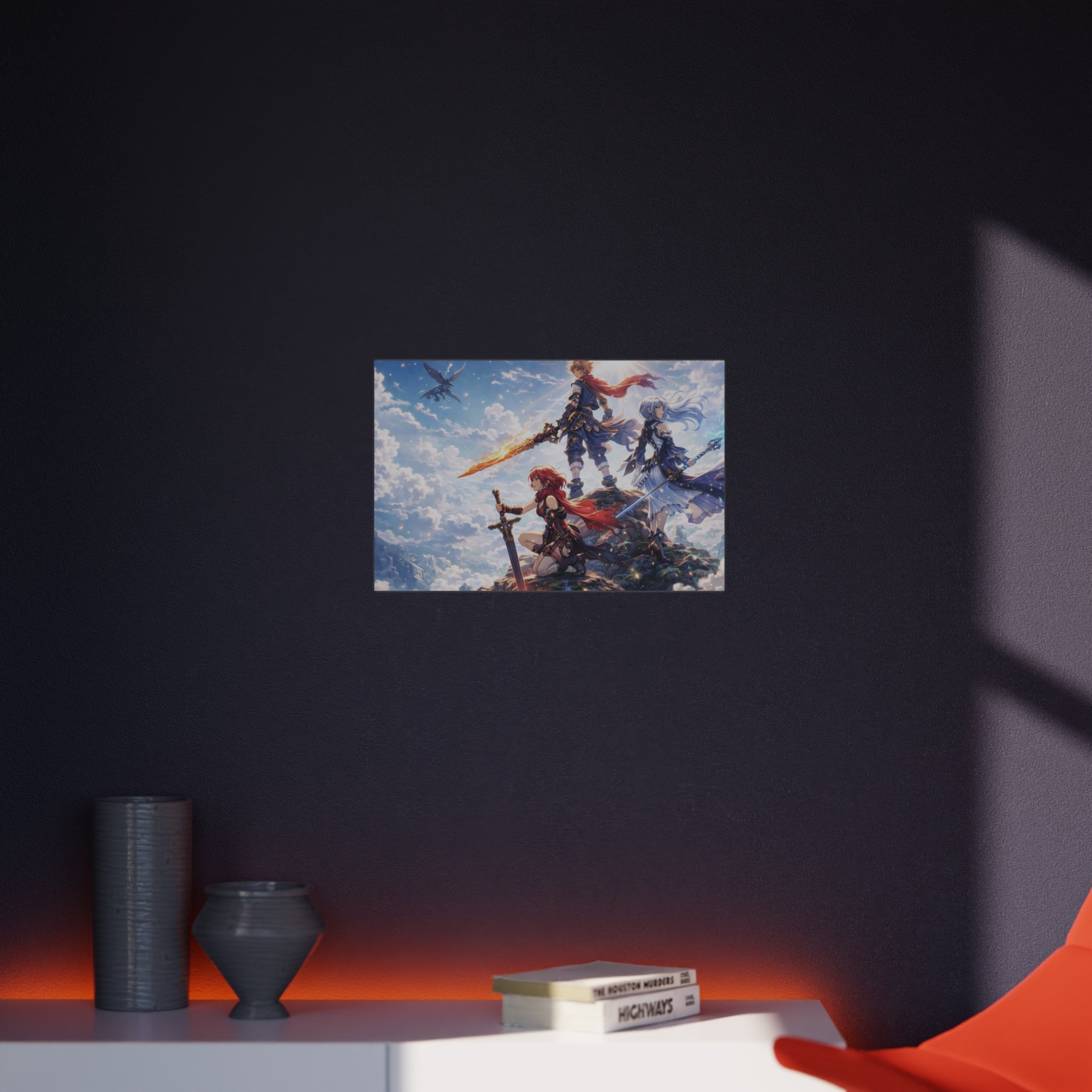 Fantasy RPG Heroes Foam Board | Sword, Sky, Epic Adventure Scene