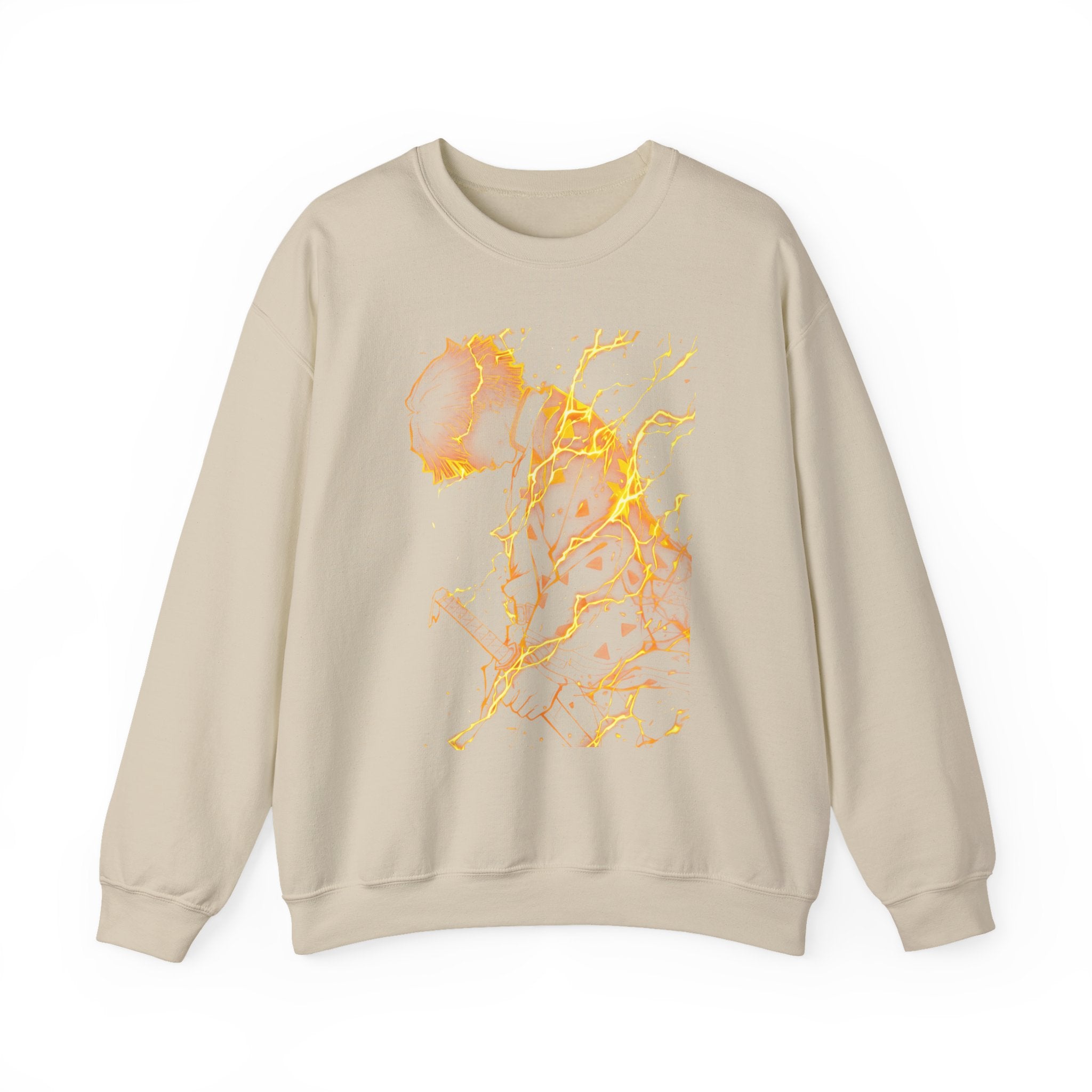 Fiery Guitarist Illustration Sweatshirt | Electric Music Rock Art