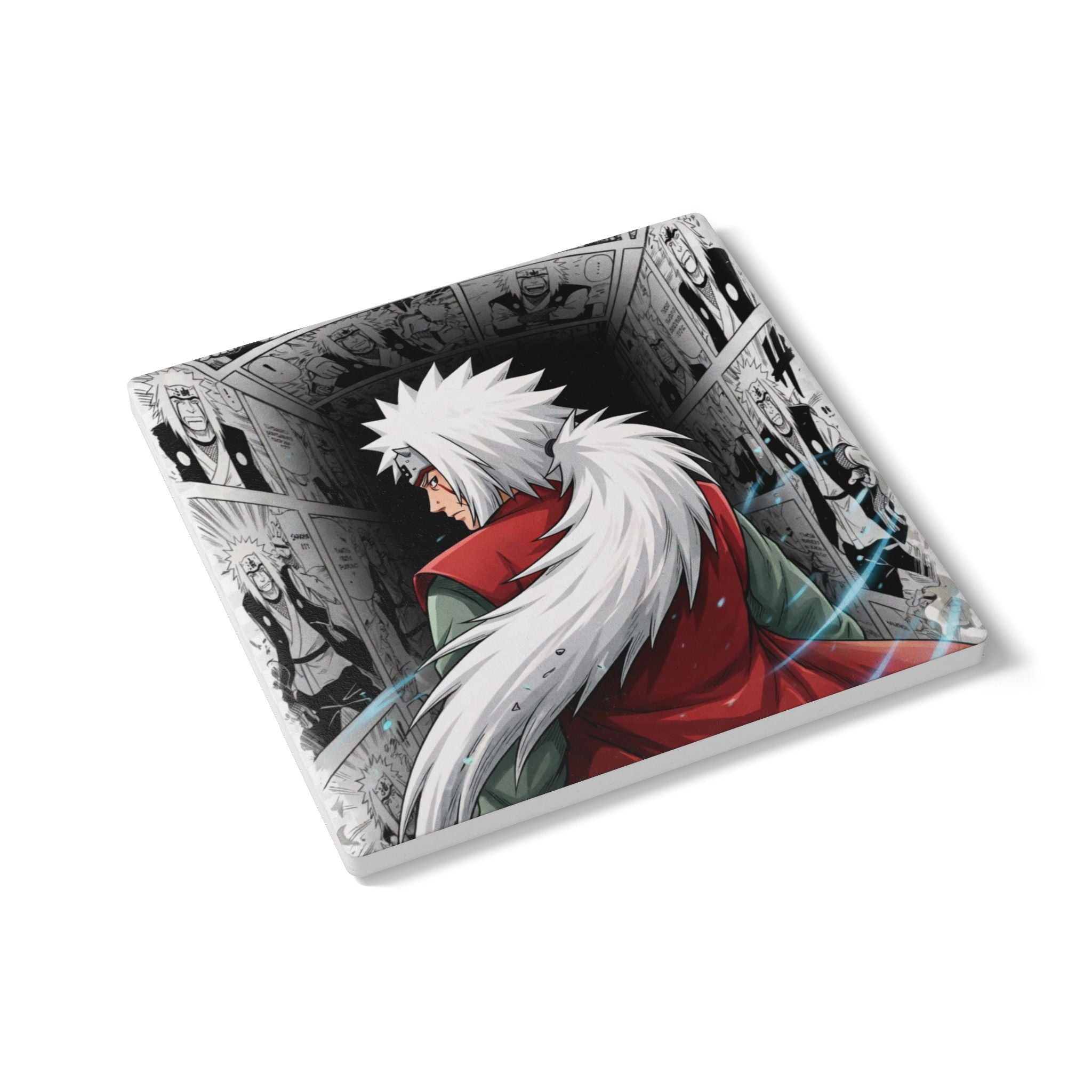 Anime Shinobi Jiraiya Ceramic Coaster | Round Cork Back