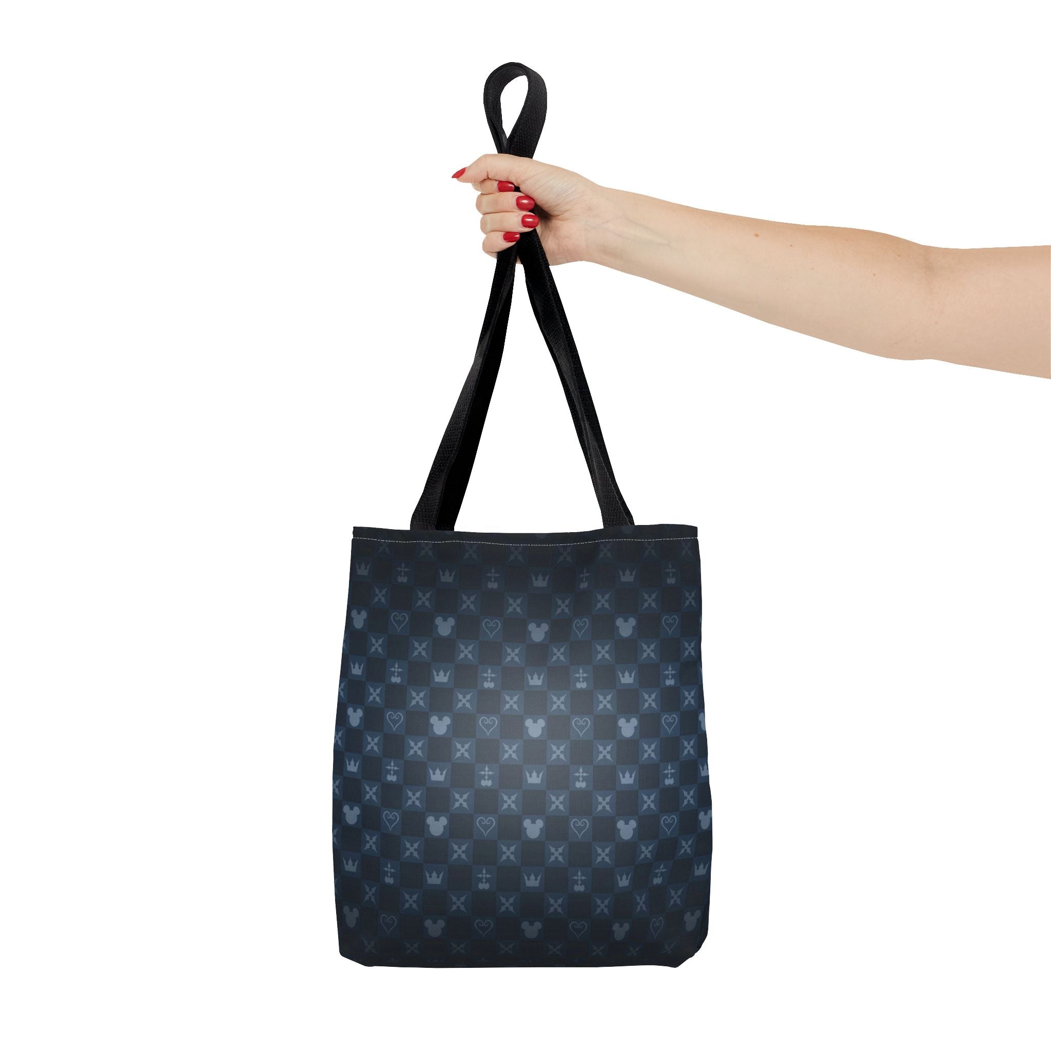 Dark Blue Patterned Monogram Tote | All-Over Print Tote