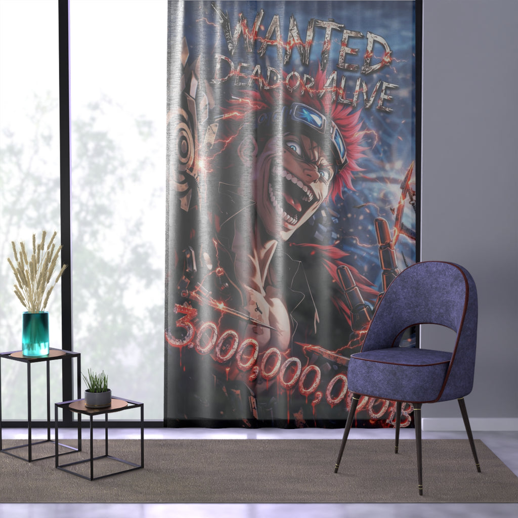 Wanted Dead or Alive 3,000,000,000B Window Curtain