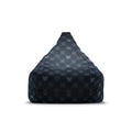 Monogram Crown Pattern Bean Bag Cover | Dark Blue Checker Icons