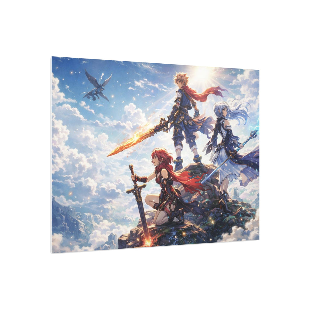 Fantasy RPG Heroes Foam Board | Sword, Sky, Epic Adventure Scene