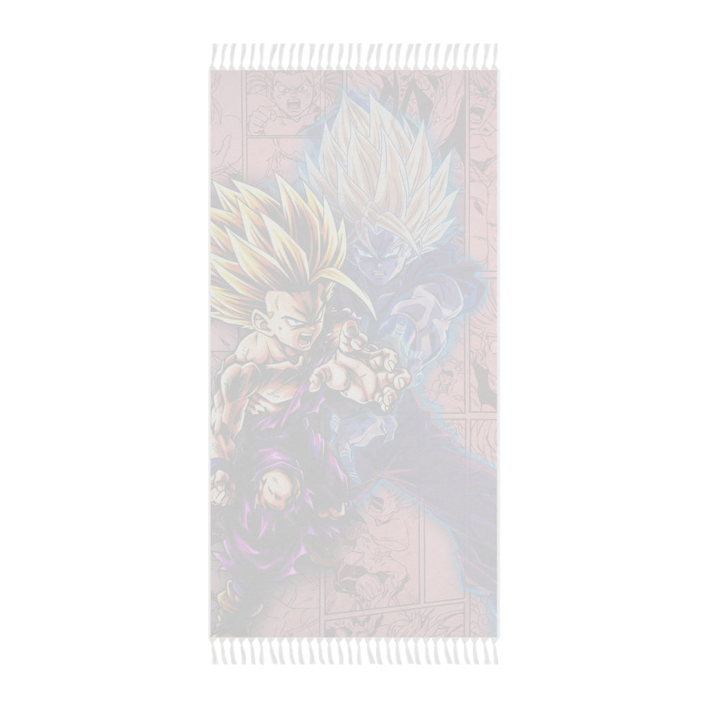 Super Saiyan Action Beach Towel | Boho Fringe Beach Cloth